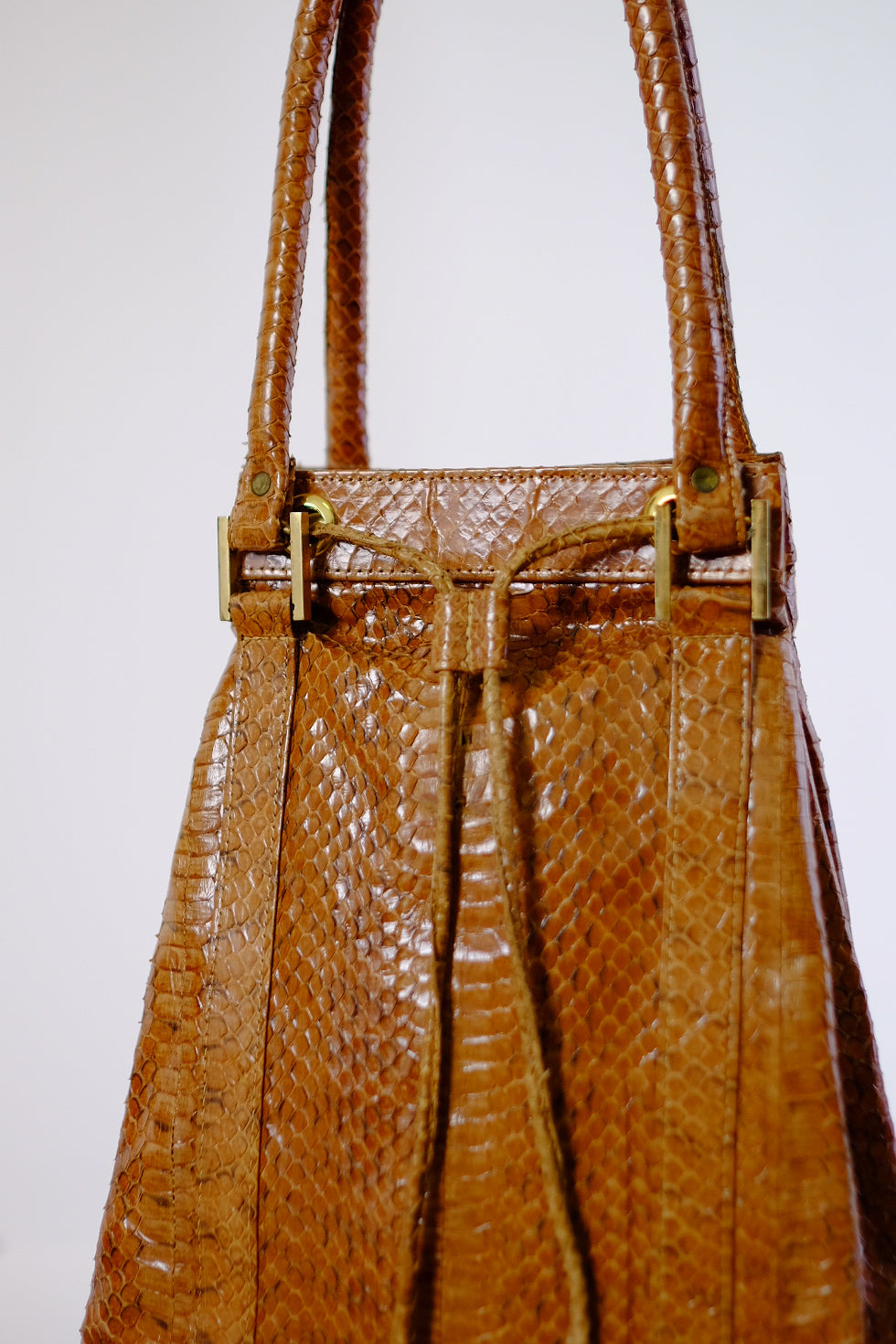 PYTHON ACCORDION SHOULDER BAG