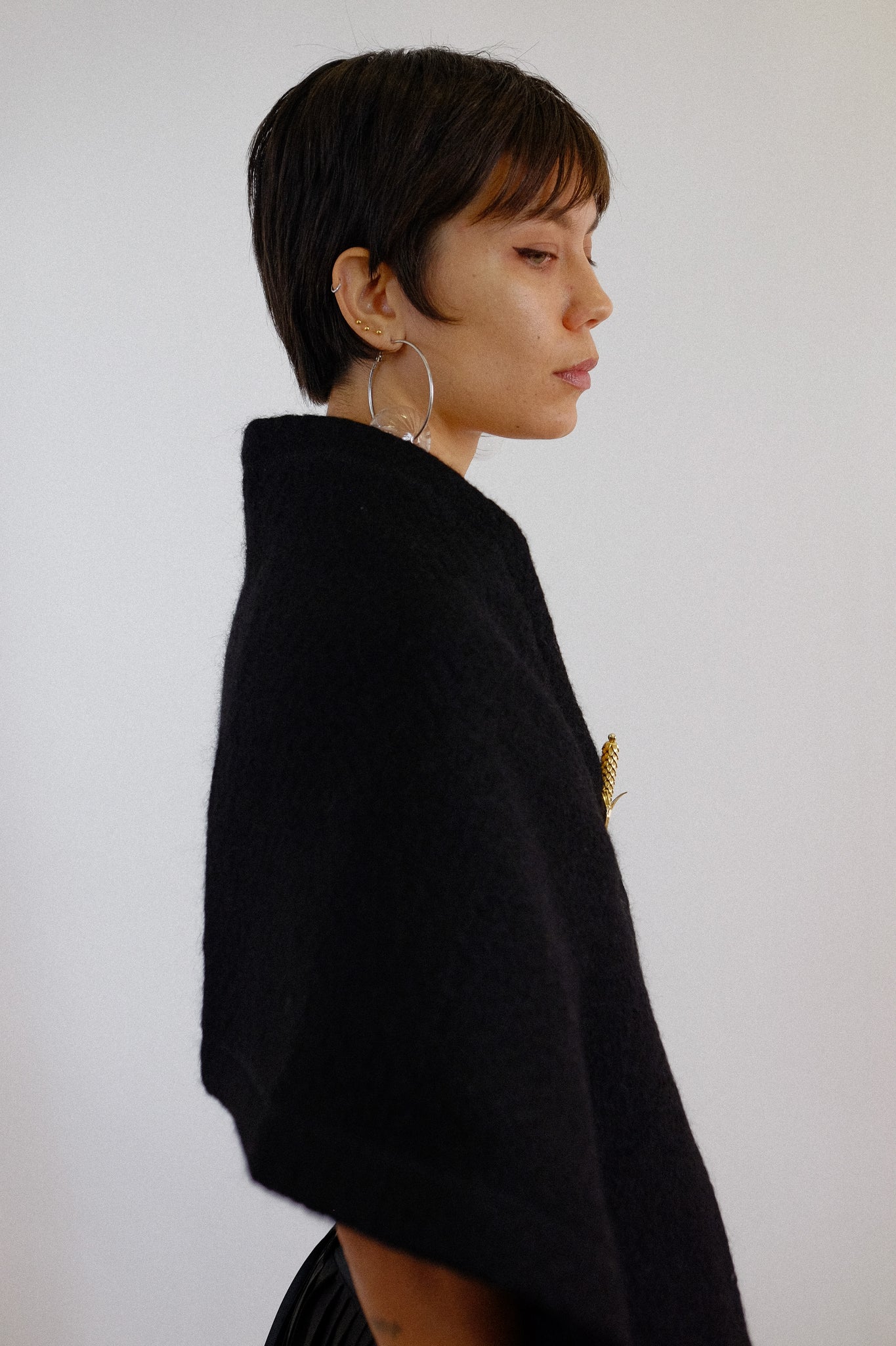 DOLCE AND GABBANA MAXI STOLE/SCARF IN BLACK