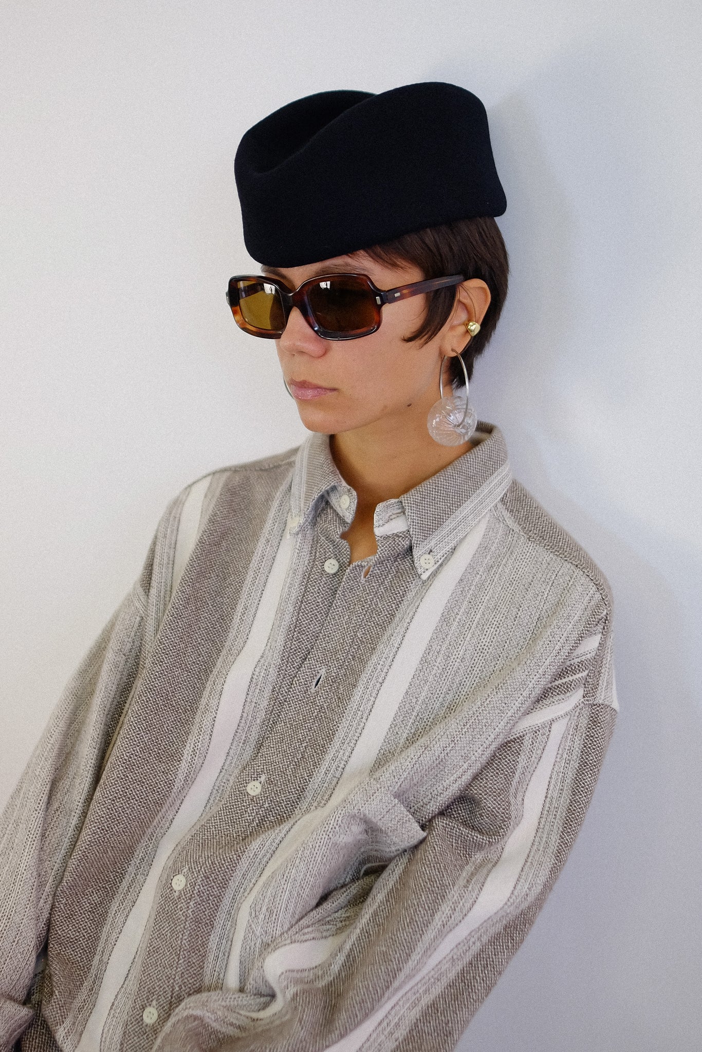 LES COPAINS WOOL HAT IN BLACK FELT