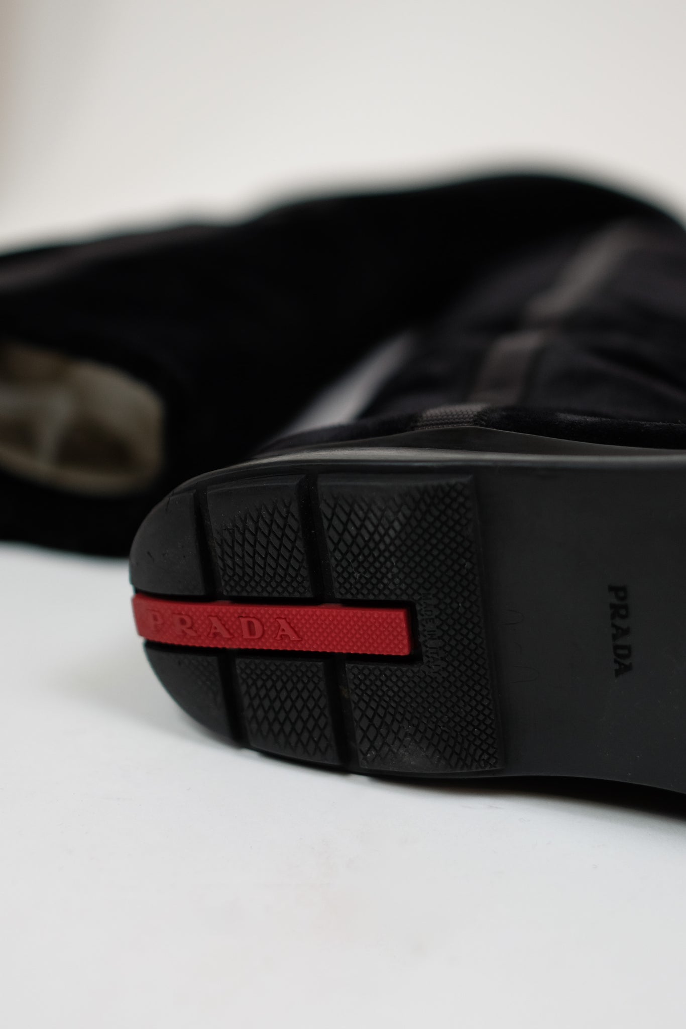 PRADA SPORT 2000 SUEDE BOOTS IN BLACK