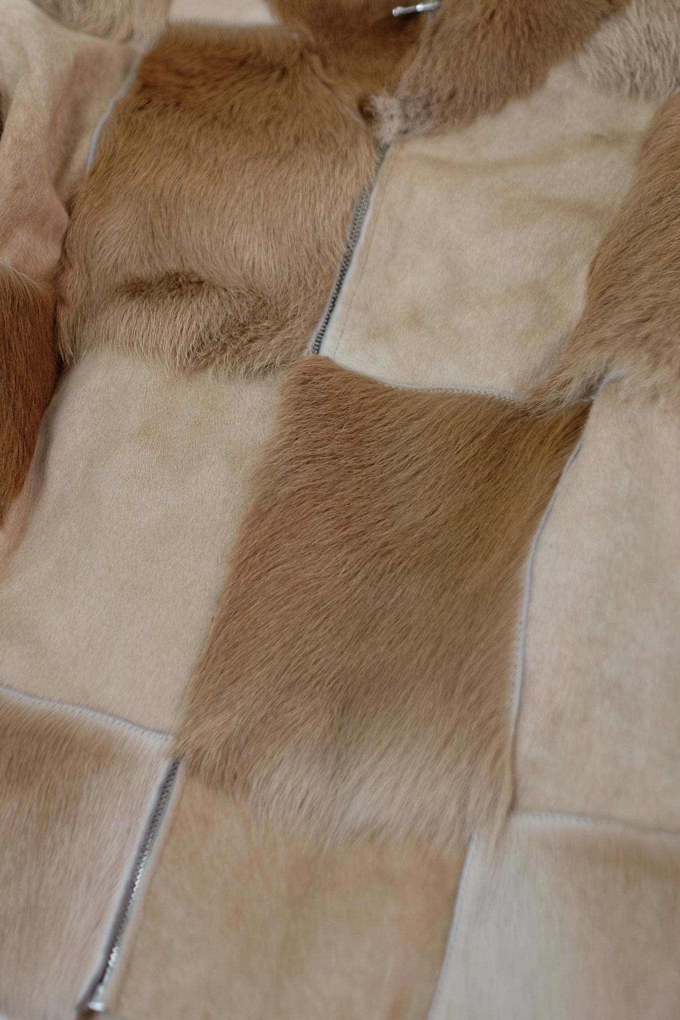 FENDI FALL 1999 PATCHWORK FUR JACKET IN NATURAL