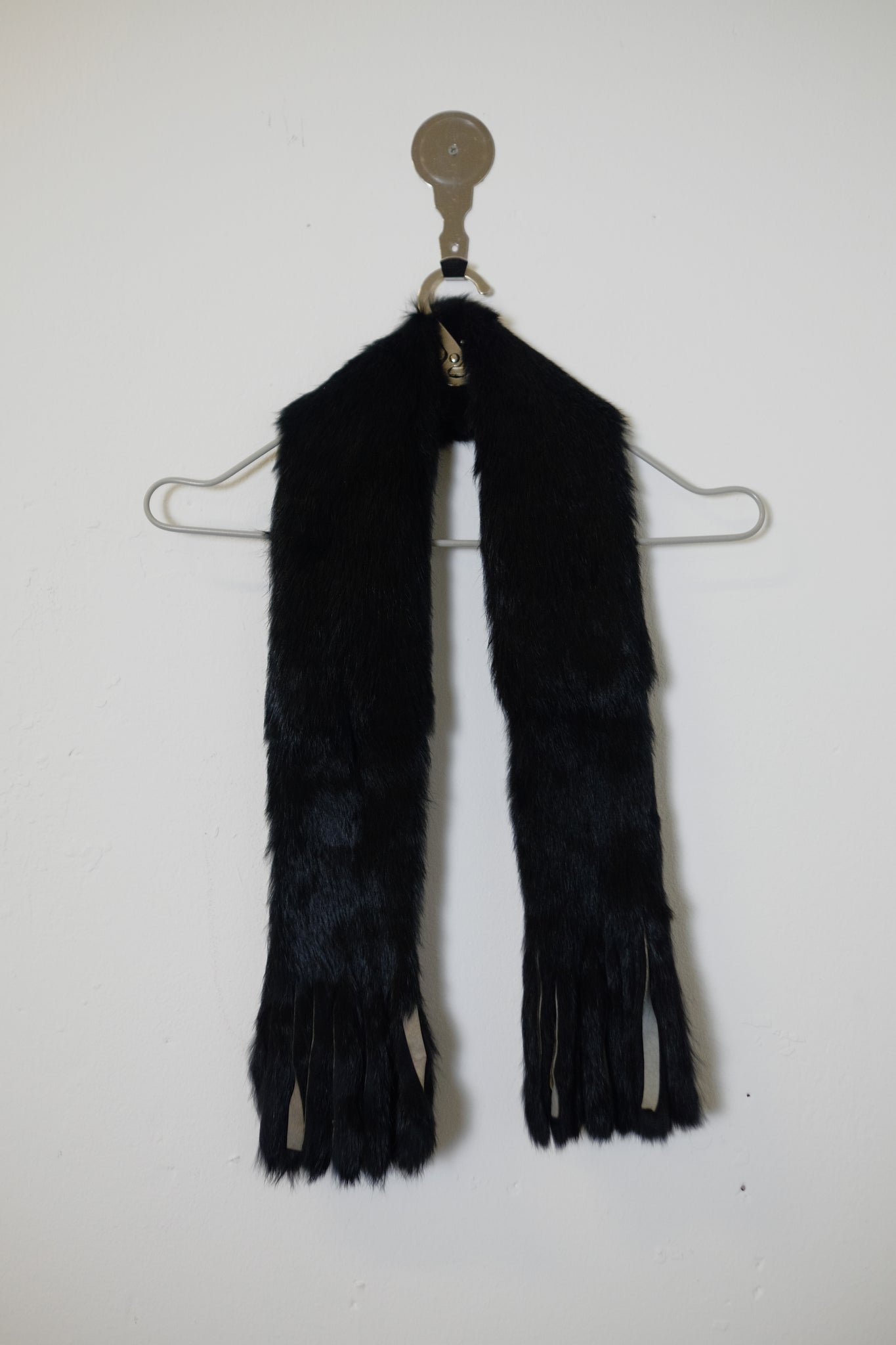 BLUMARINE RABBIT FUR SCARF IN BLACK