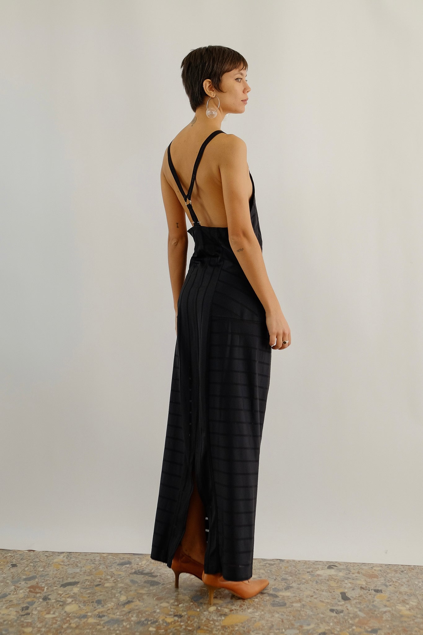 MARITHE FRANCOIS GIRBAUD MAXI DRESS IN BLACK
