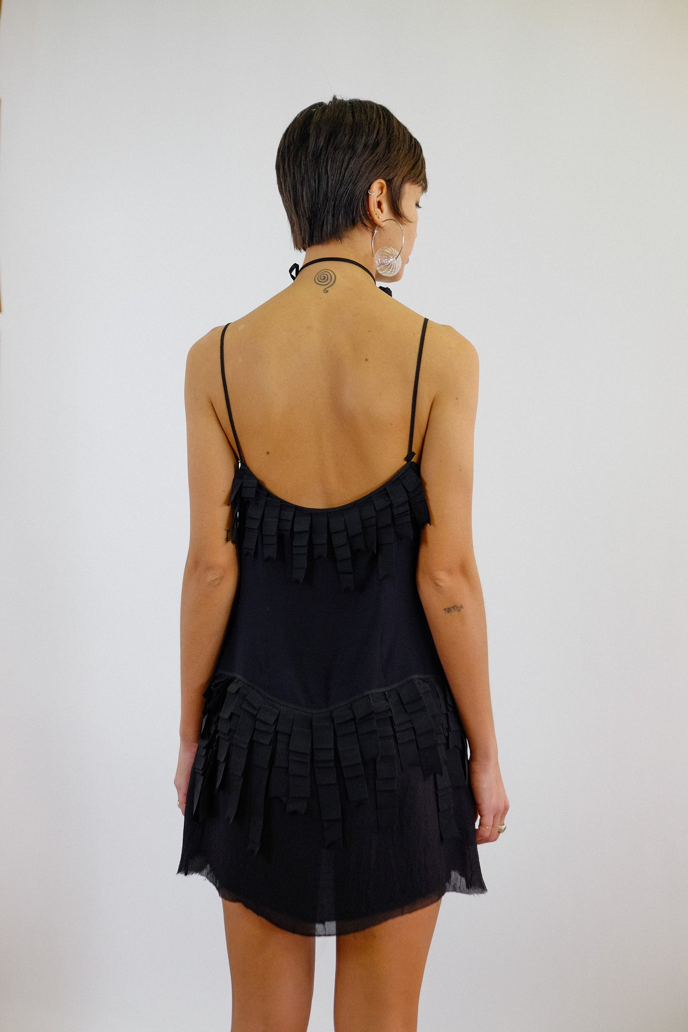 MOSCHINO MINI RIBBON DRESS IN BLACK