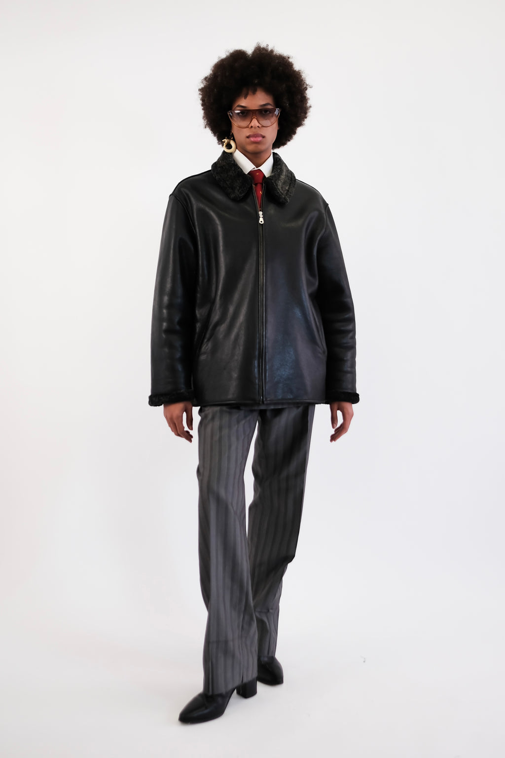 BOXY LEATHER AVIATOR