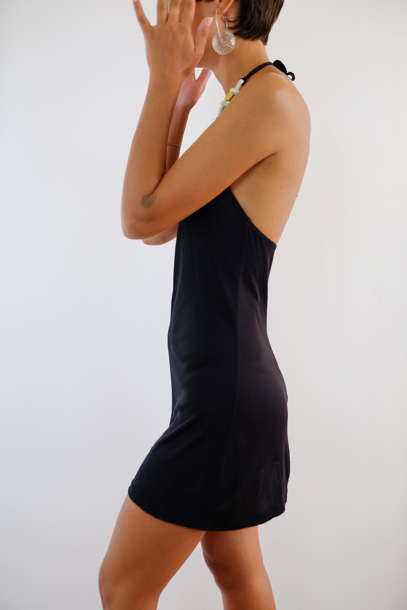 DOLCE & GABBANA MINI ROPE DRESS IN BLACK