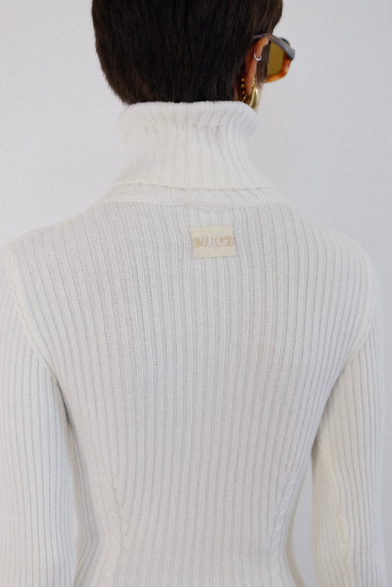 DOLCE & GABBANA CABLE KNIT BODYSUIT IN WHITE