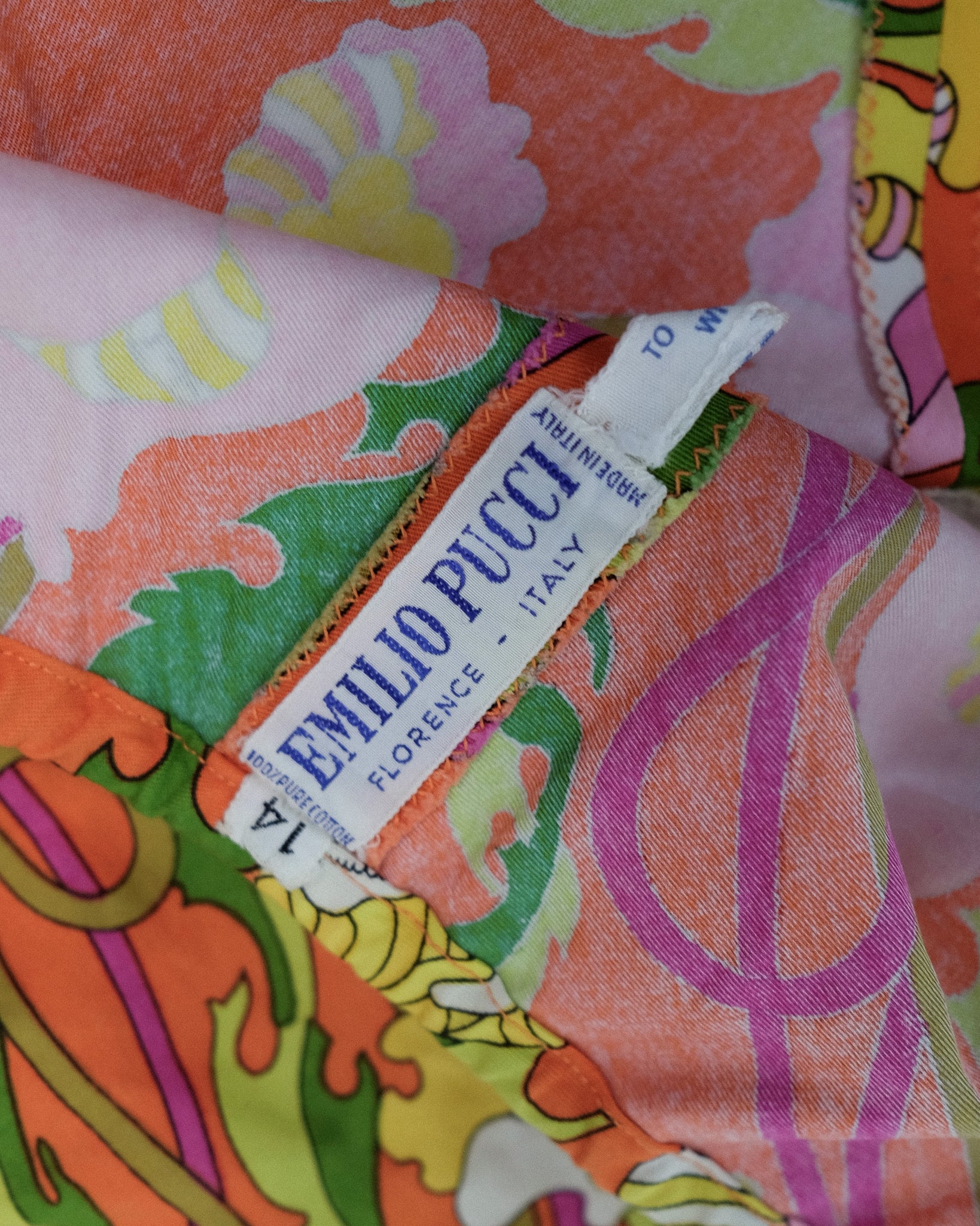 EMILIO PUCCI 1968 DOCUMENTED COLLECTION SET IN PRINTED COTTON