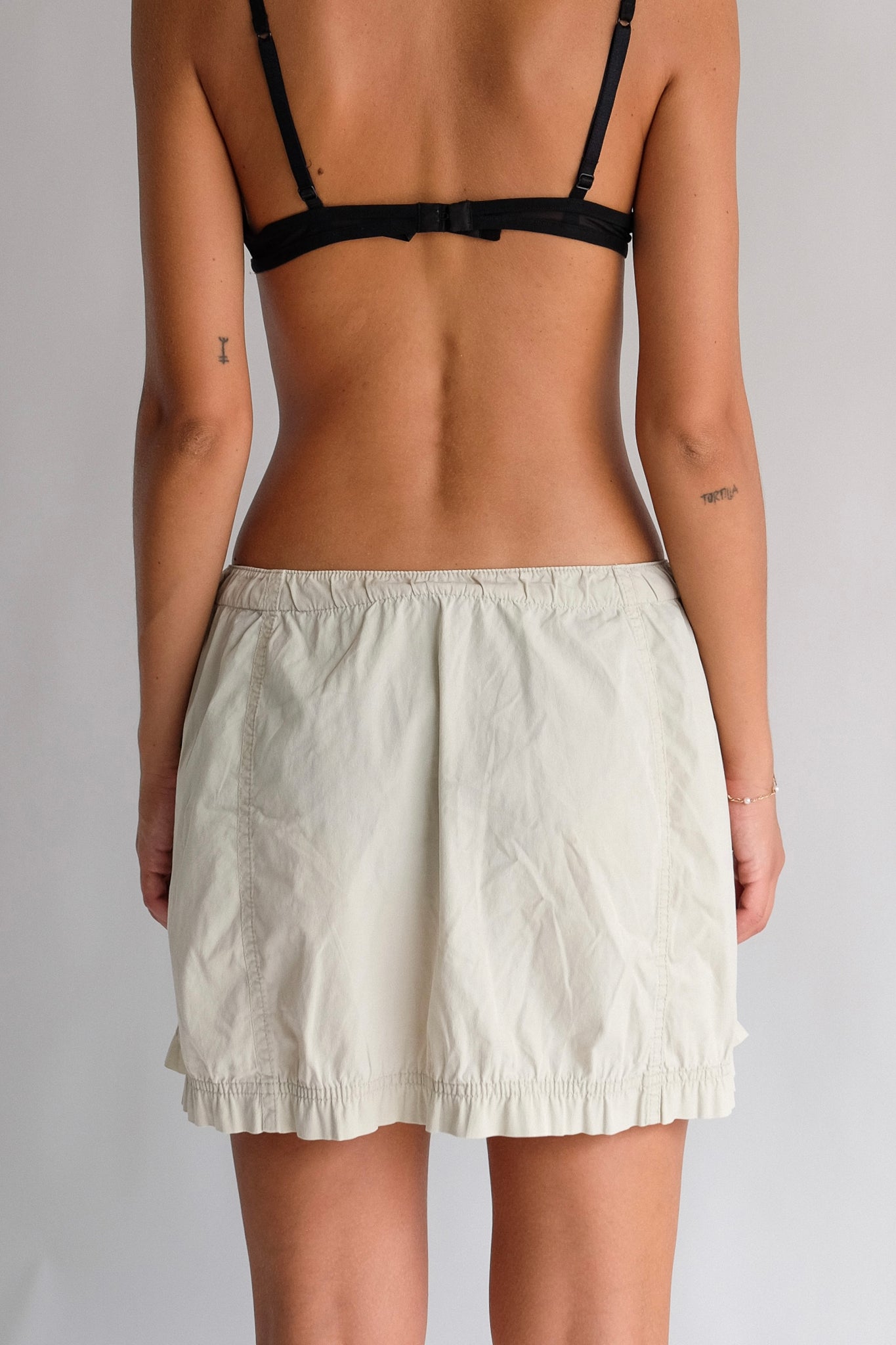 PRADA SPORT MINI SKIRT IN BEIGE COTTON