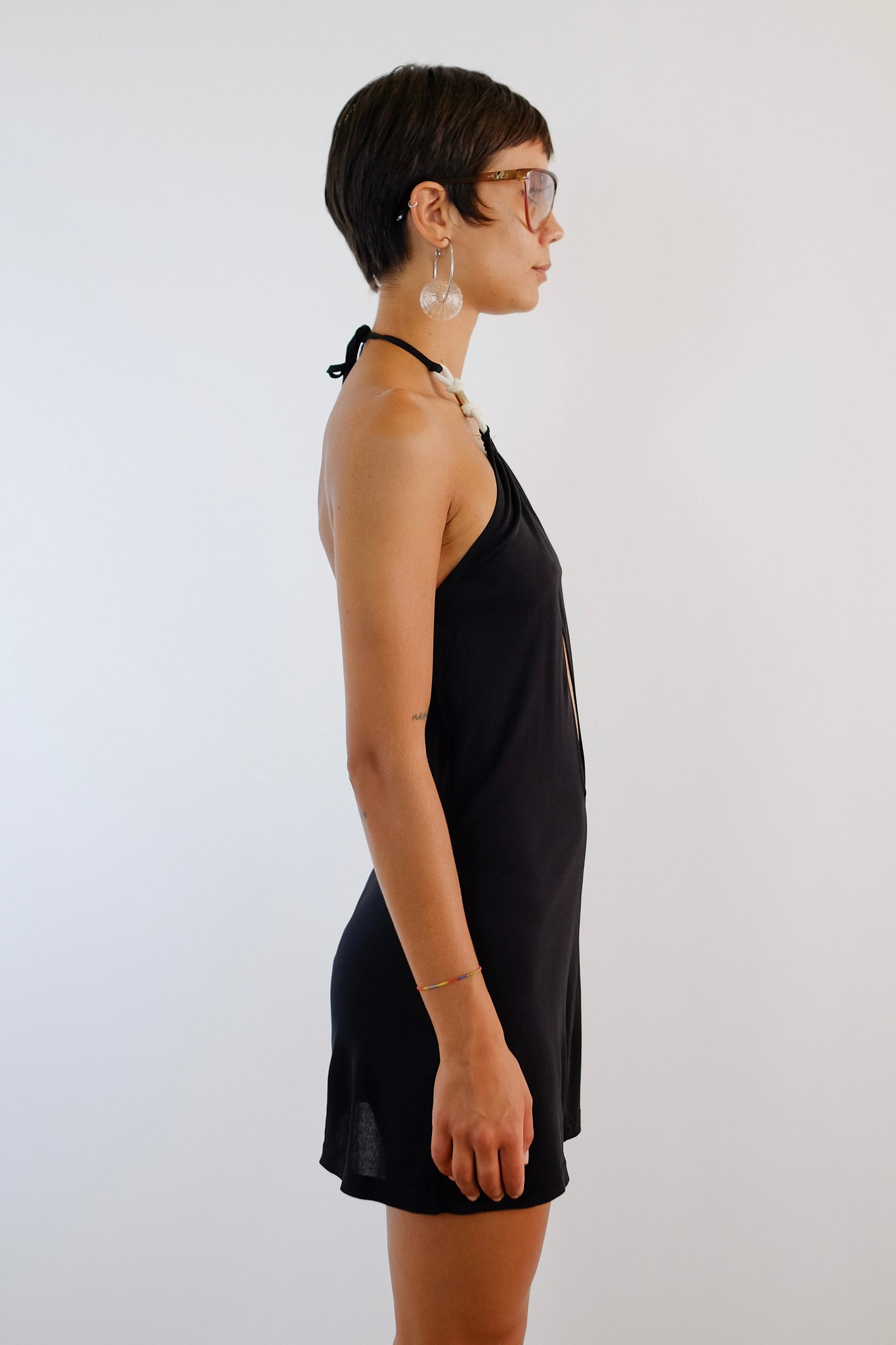 DOLCE & GABBANA MINI ROPE DRESS IN BLACK