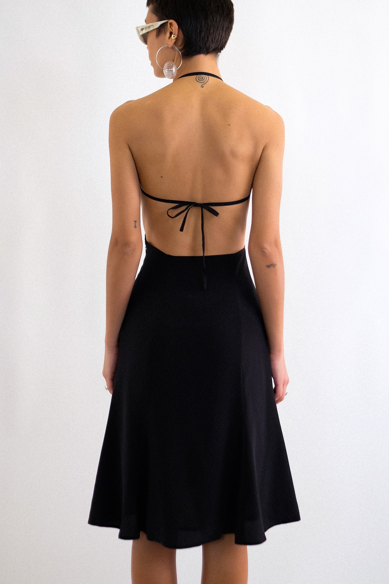 MAX MARA OPEN BACK DRESS IN BLACK
