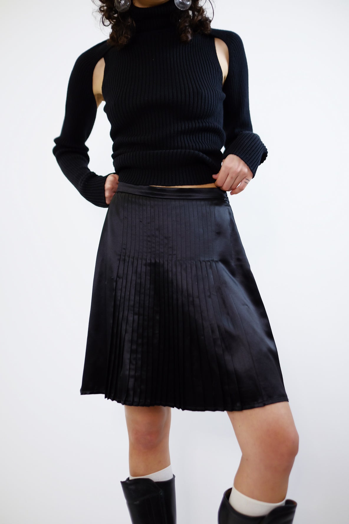 90S GIANNI VERSACE PIN-PLEAT SKIRT