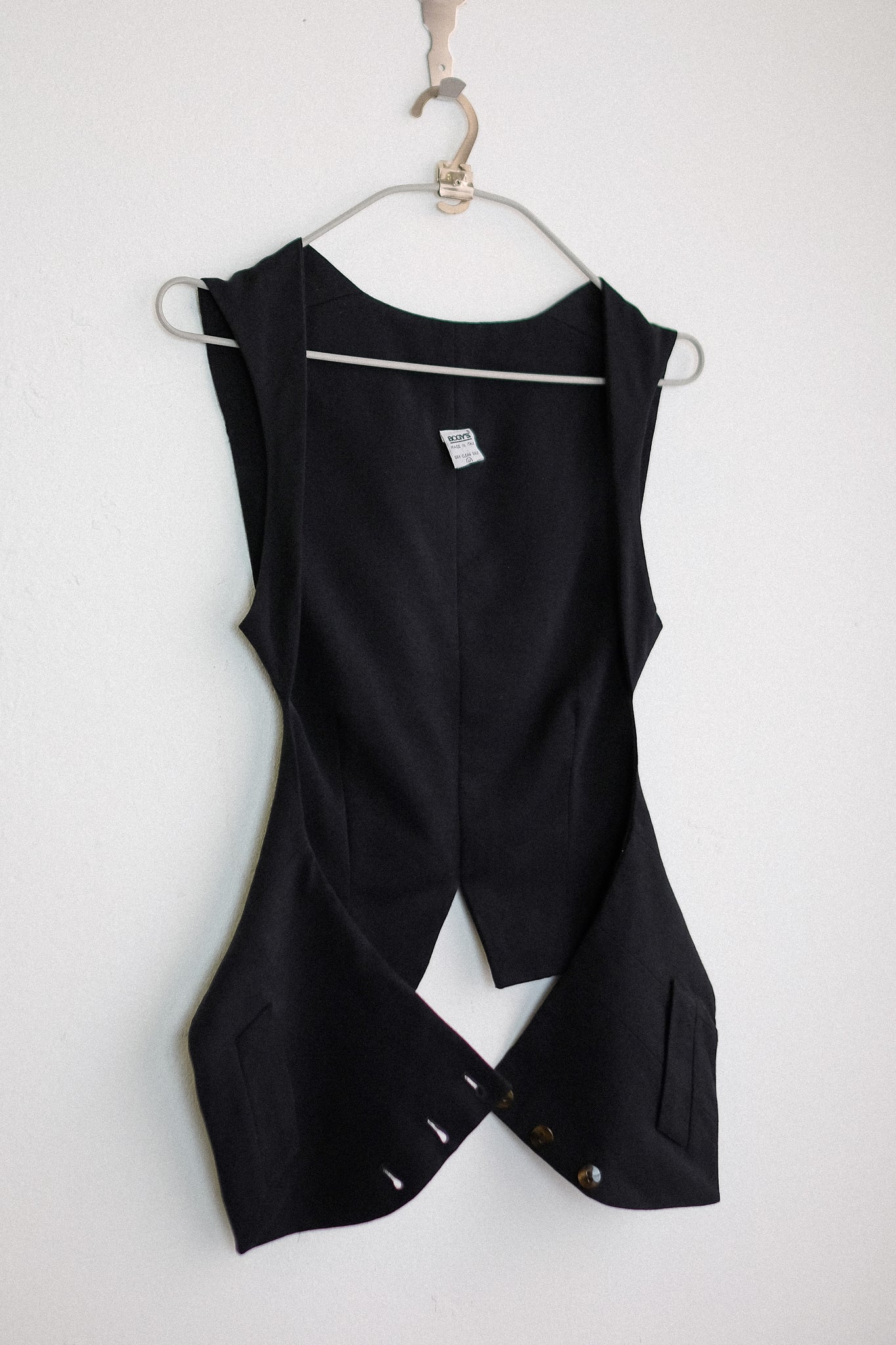 BOGYS DECONSTRUCTED WOOL VEST IN BLACK
