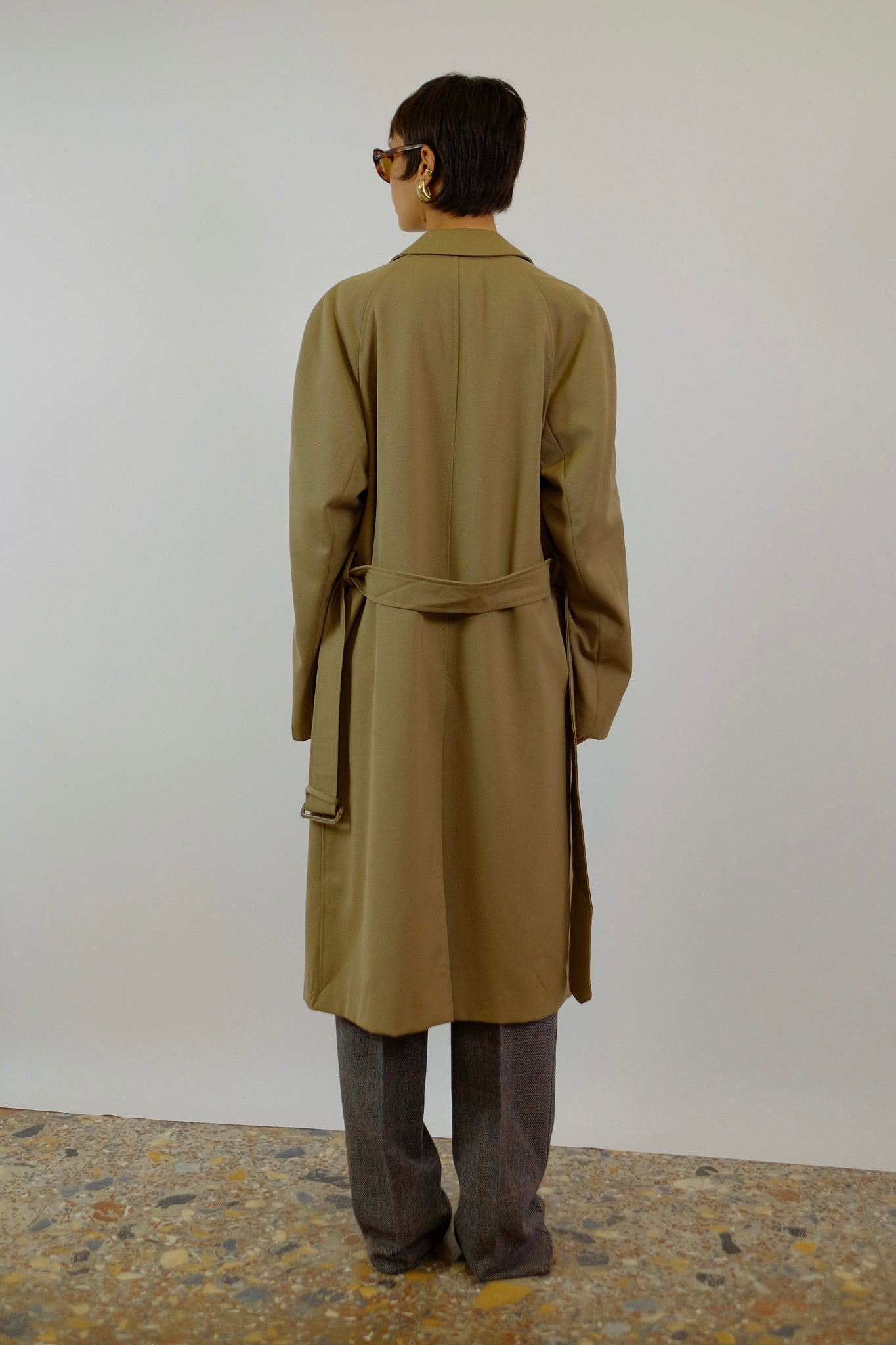 BALLARINI TRENCH IN BEIGE WOOL TWILL
