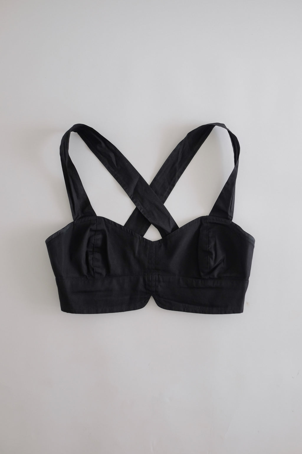 1980S OAKS BY GIANFRANCO FERRÉ COTTON BUSTIER IN BLACK