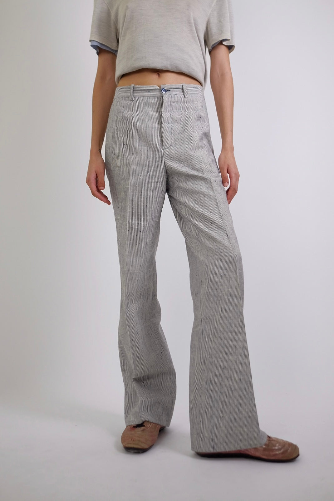 ITALIAN LINEN STRIPE PANTS