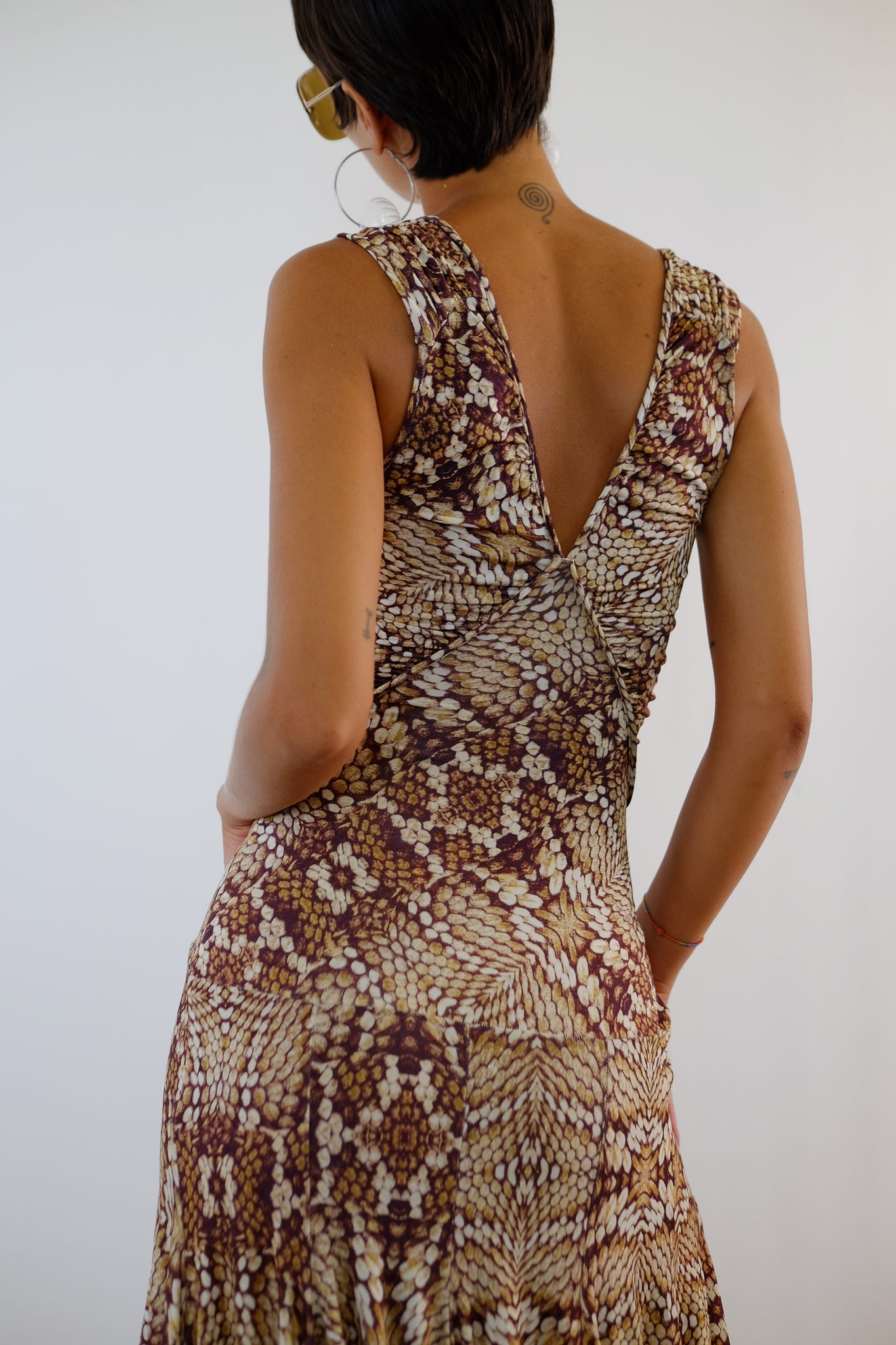 CAVALLI DRESS IN STRETCH PRINT