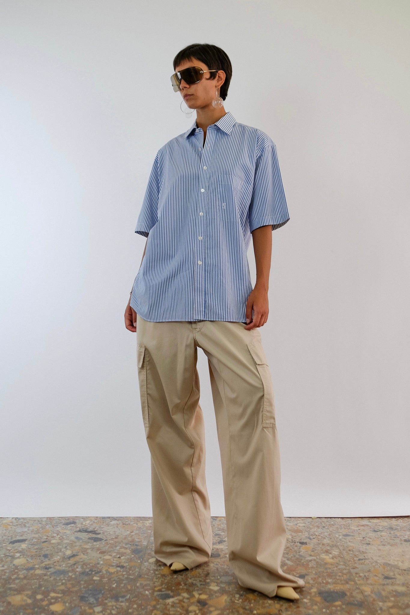 ARMANI JEANS DRAWSTRING WIDE CARGOS IN SAND