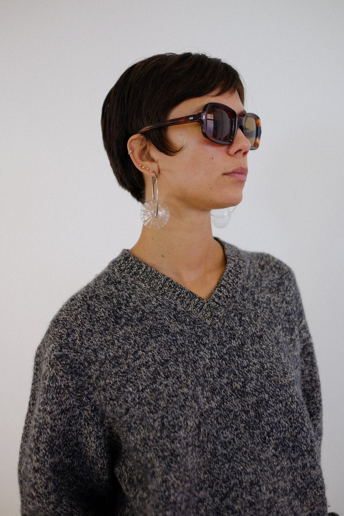 VALENTINO SWEATER IN BLACK AND WHITE MELANGE