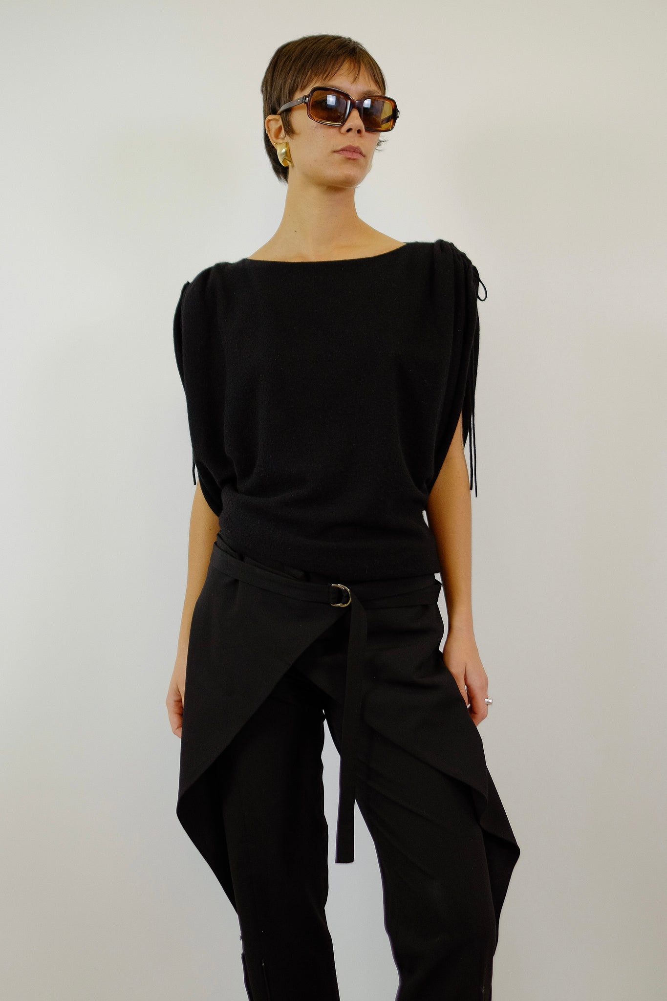 STEFANEL CASHMERE TOP IN BLACK