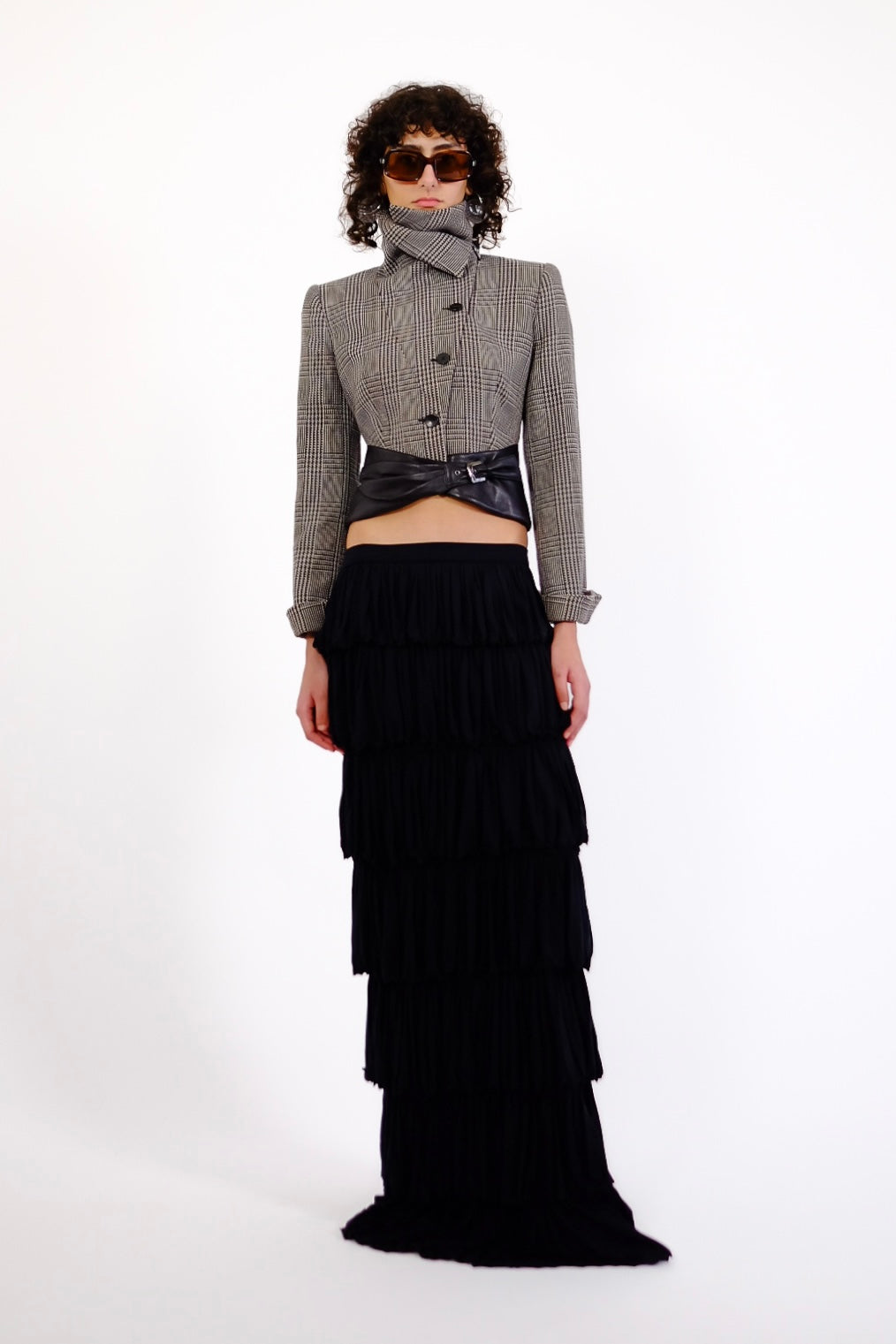 DOLCE & GABBANA TIERED JERSEY SKIRT