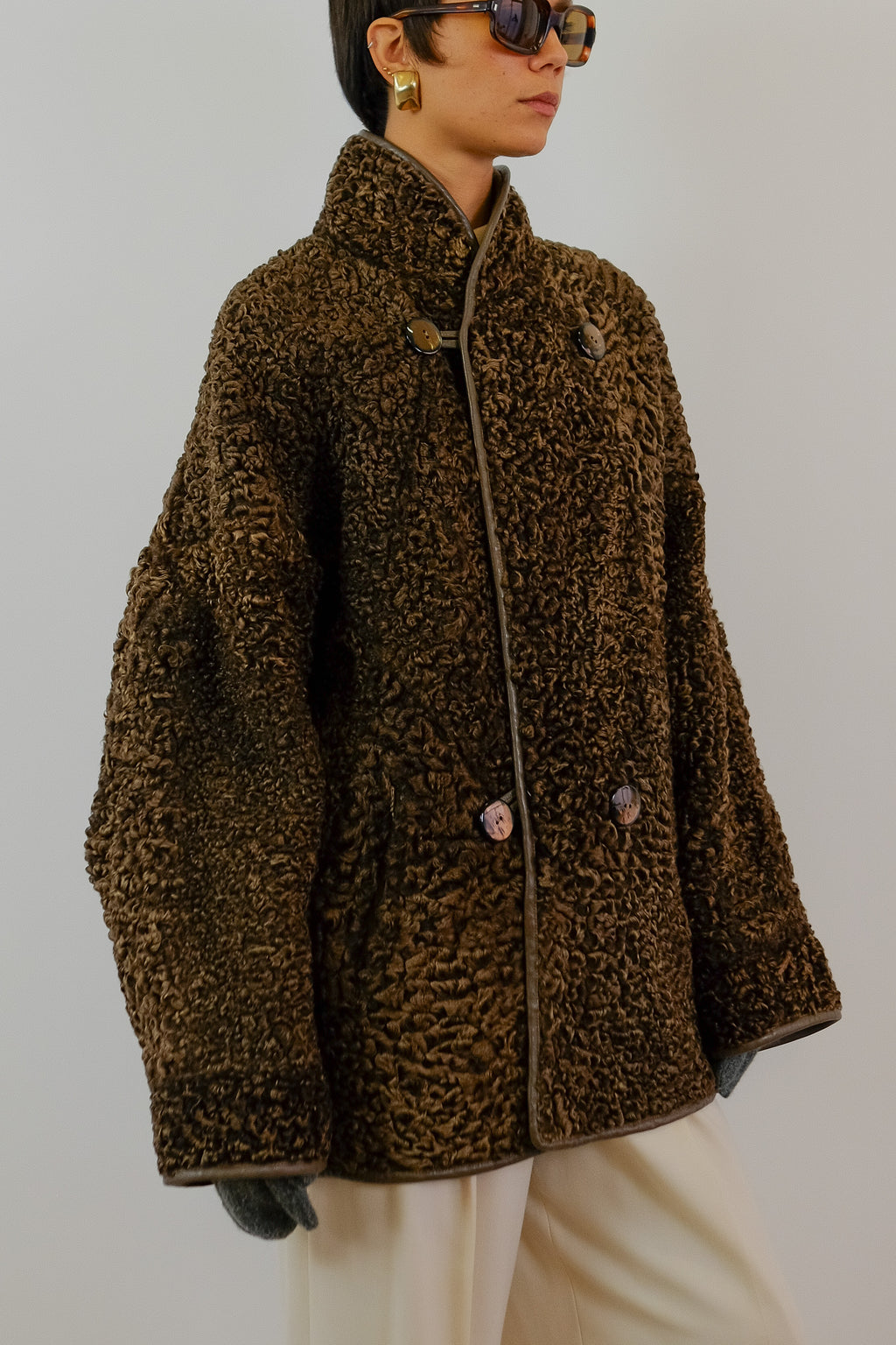 REVERSIBLE 2in1 SHEARLING JACKET IN BROWN