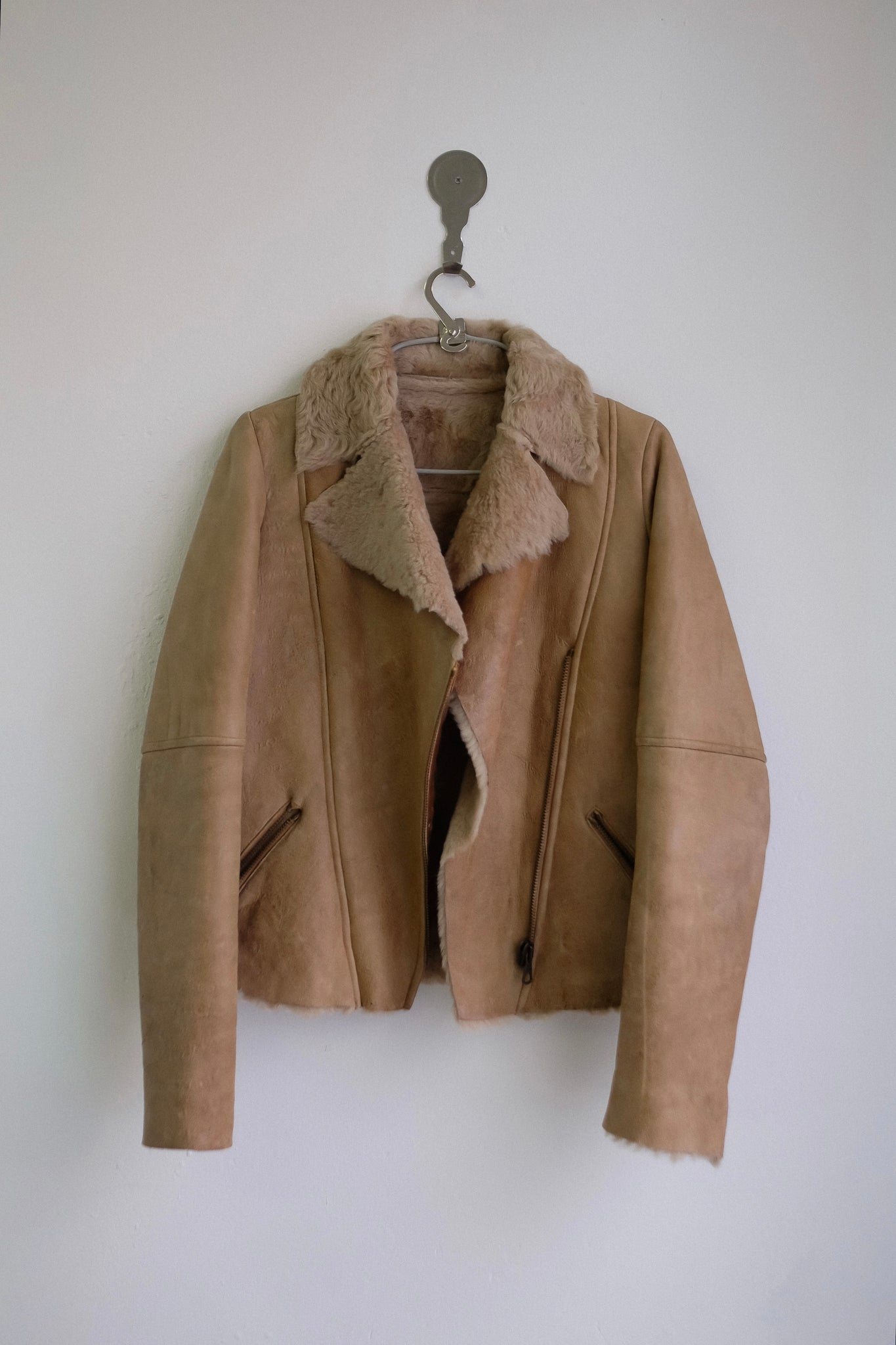 VINTAGE LEATHER JACKET IN NEUTRAL