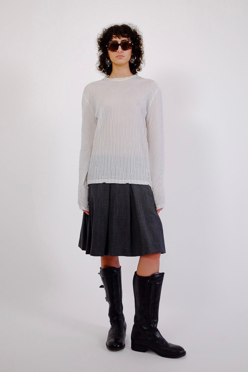 D&G PLEAT WOOL MIDI