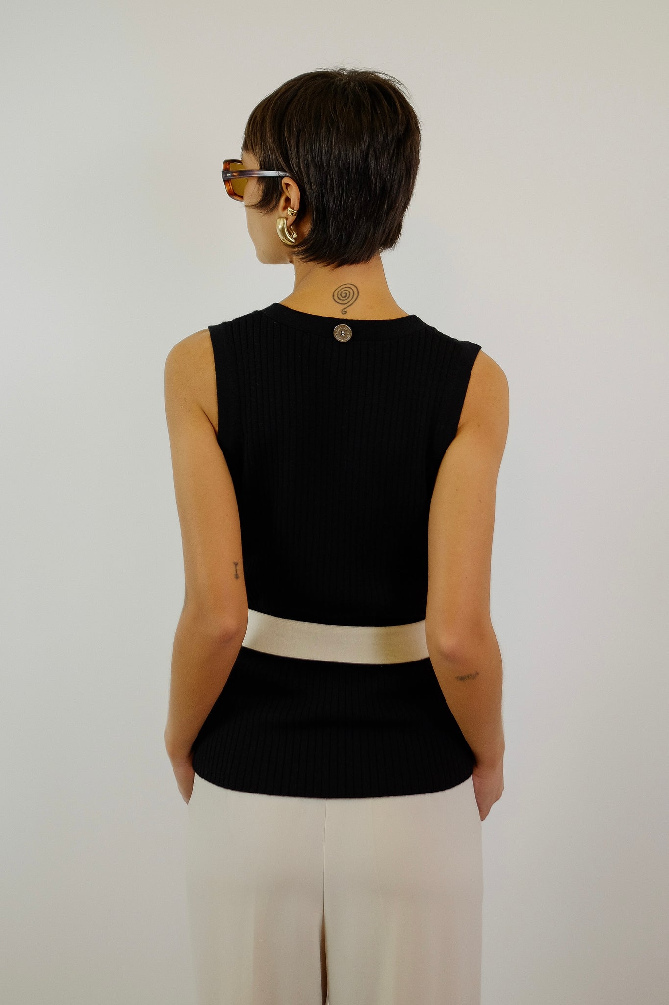 JC DE CASTELBAJAC MODULAR KNIT SET IN BLACK WITH OPTIONAL SHRUG