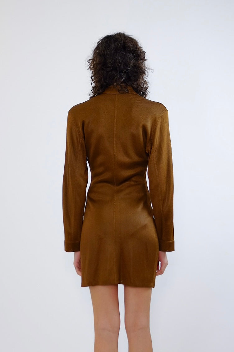 S/S 1986 AZZEDINE ALAÏA BRONZE MINI DRESS