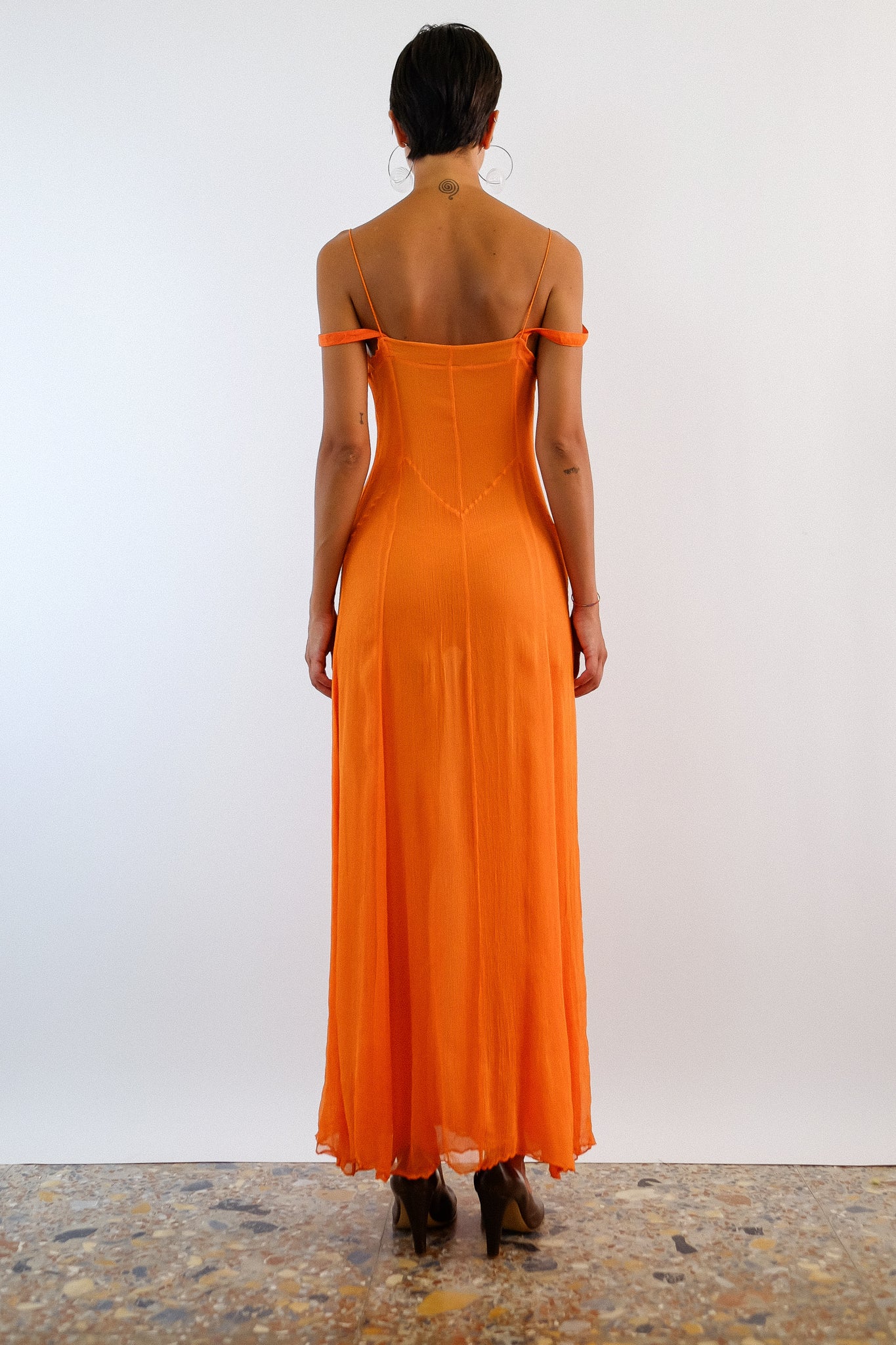 VINTAGE ARANCIA GOWN IN DOUBLE LAYERED SILK CHIFFON