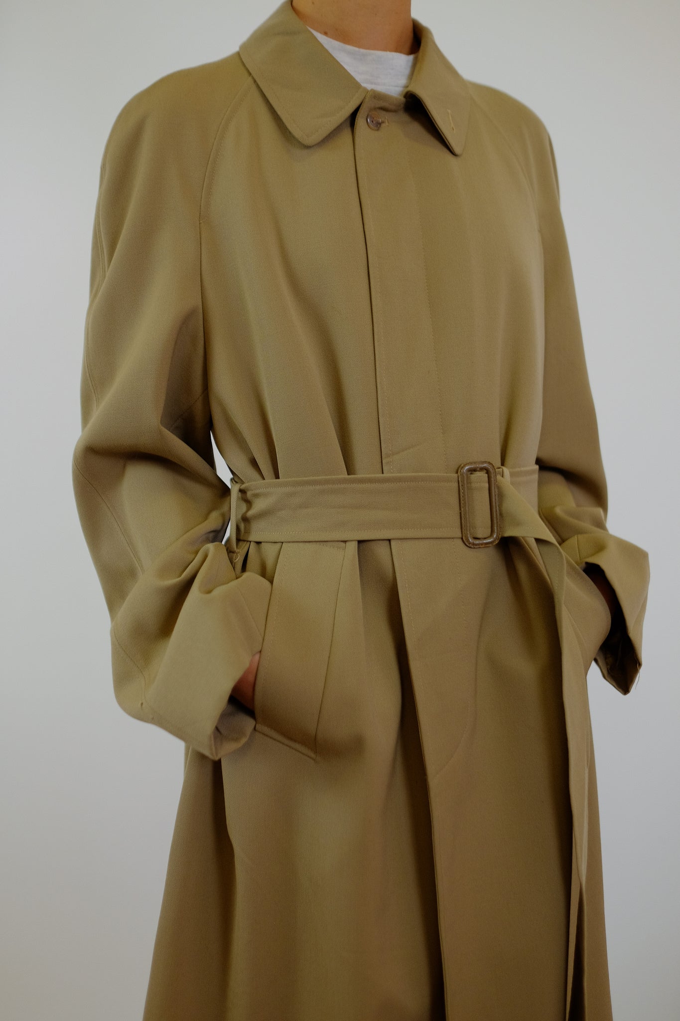 BALLARINI TRENCH IN BEIGE WOOL TWILL
