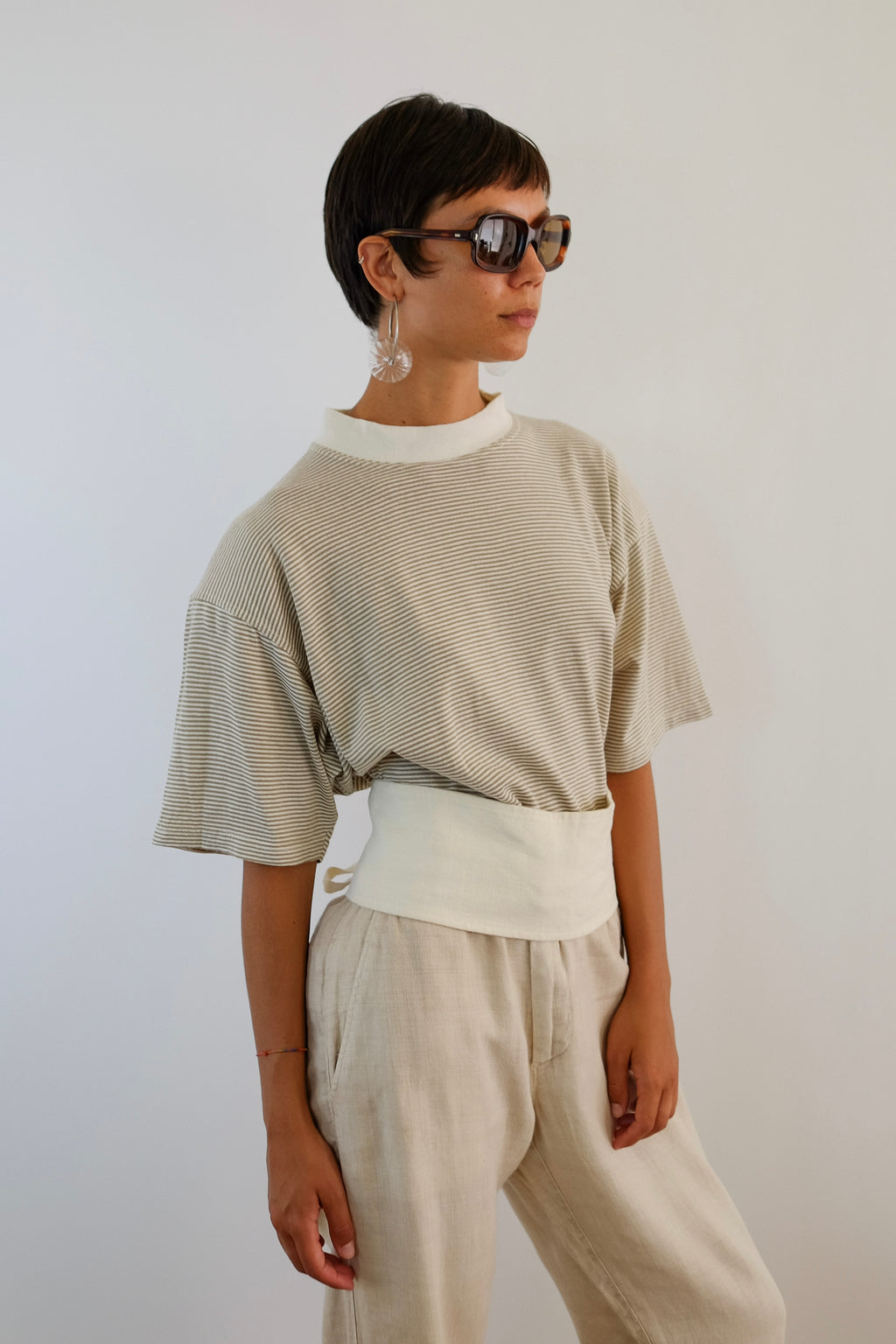VINTAGE ITALIAN SHOULDER-T IN COTTON STRIPE