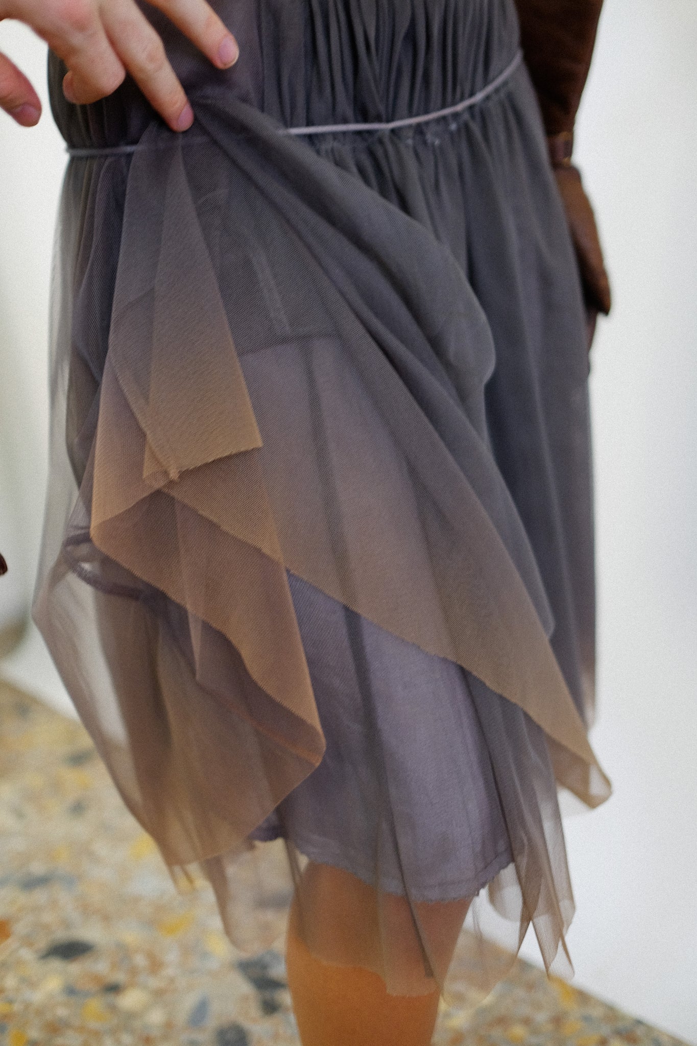 PENNYBLACK (MAX MARA BRAND) TULLE SKIRT IN BROWN DEGRADÉ