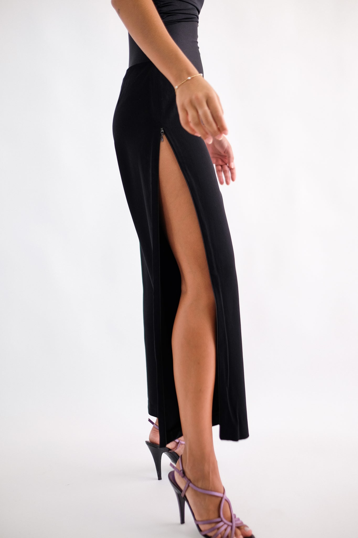 DOLCE AND GABBANA HIGH ZIPPER PANTS IN LIGHT WOOL CREPE