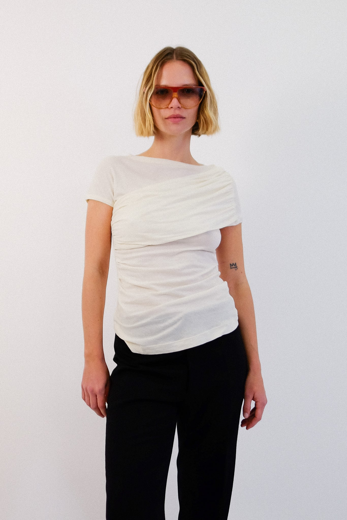STEFANEL LATERAL DRAPED T
