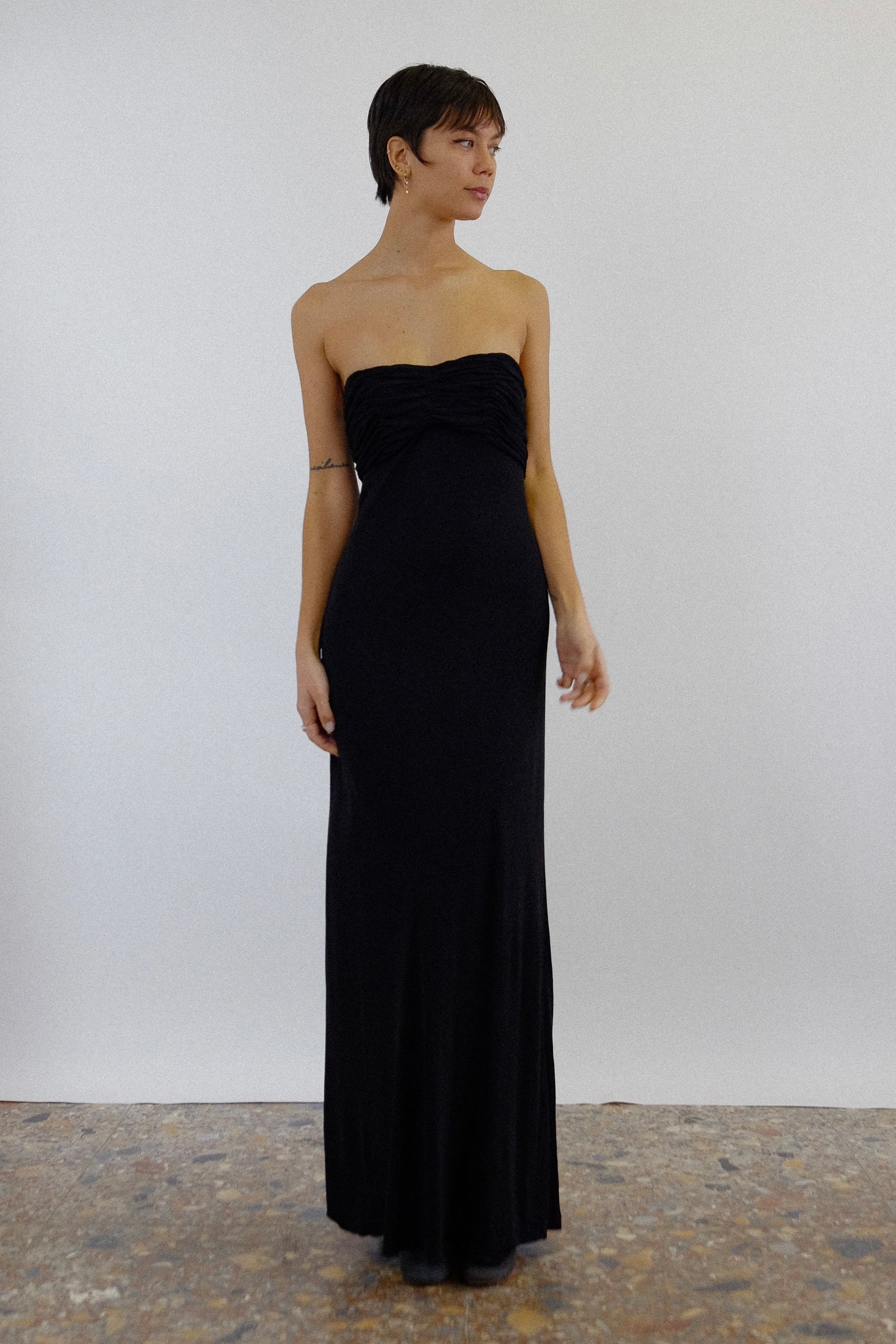 LA PERLA BLACK LABEL EVENING DRESS IN BLACK