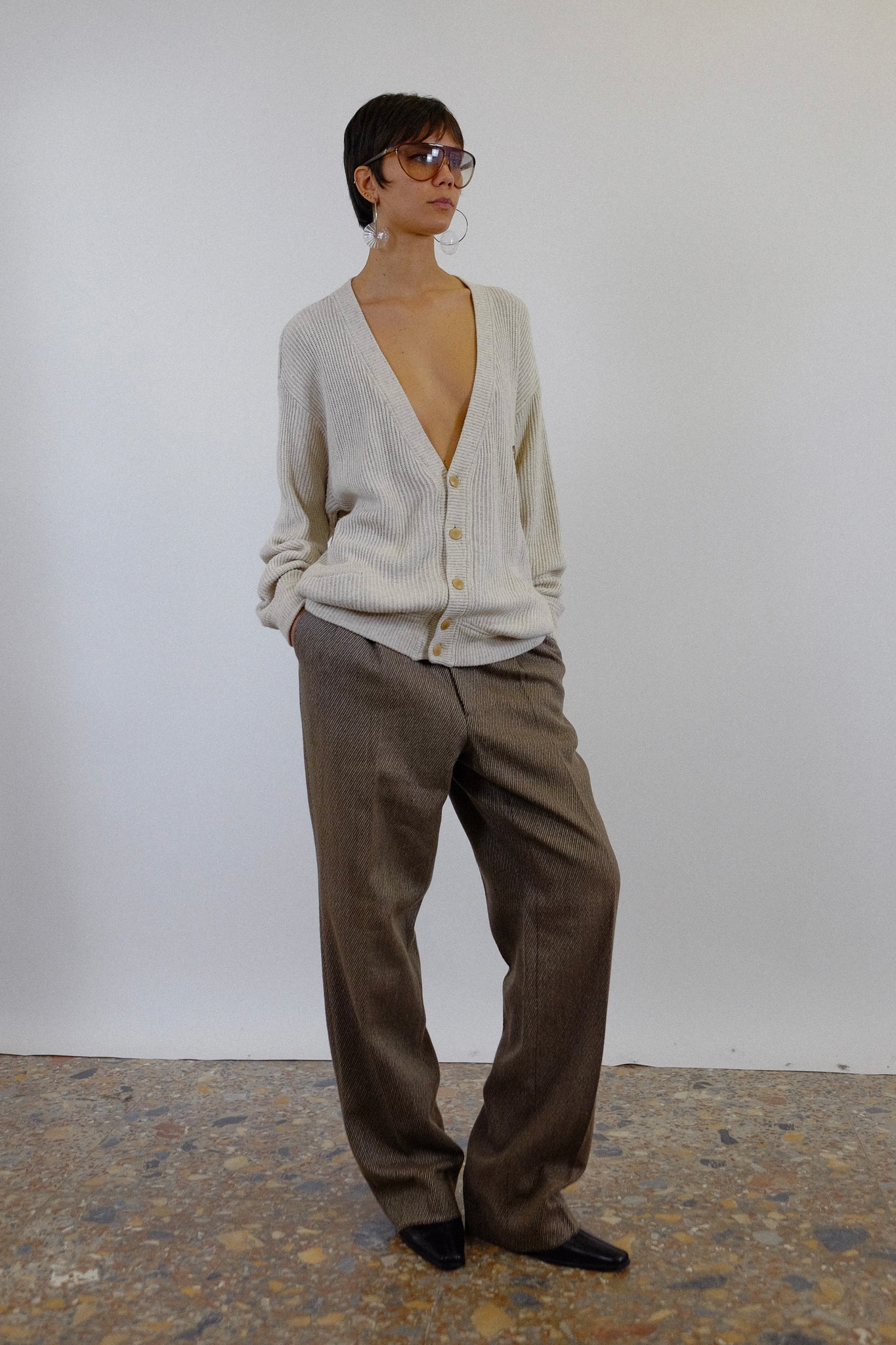 VALENTINO UOMO TAILORED TROUSERS IN BROWN