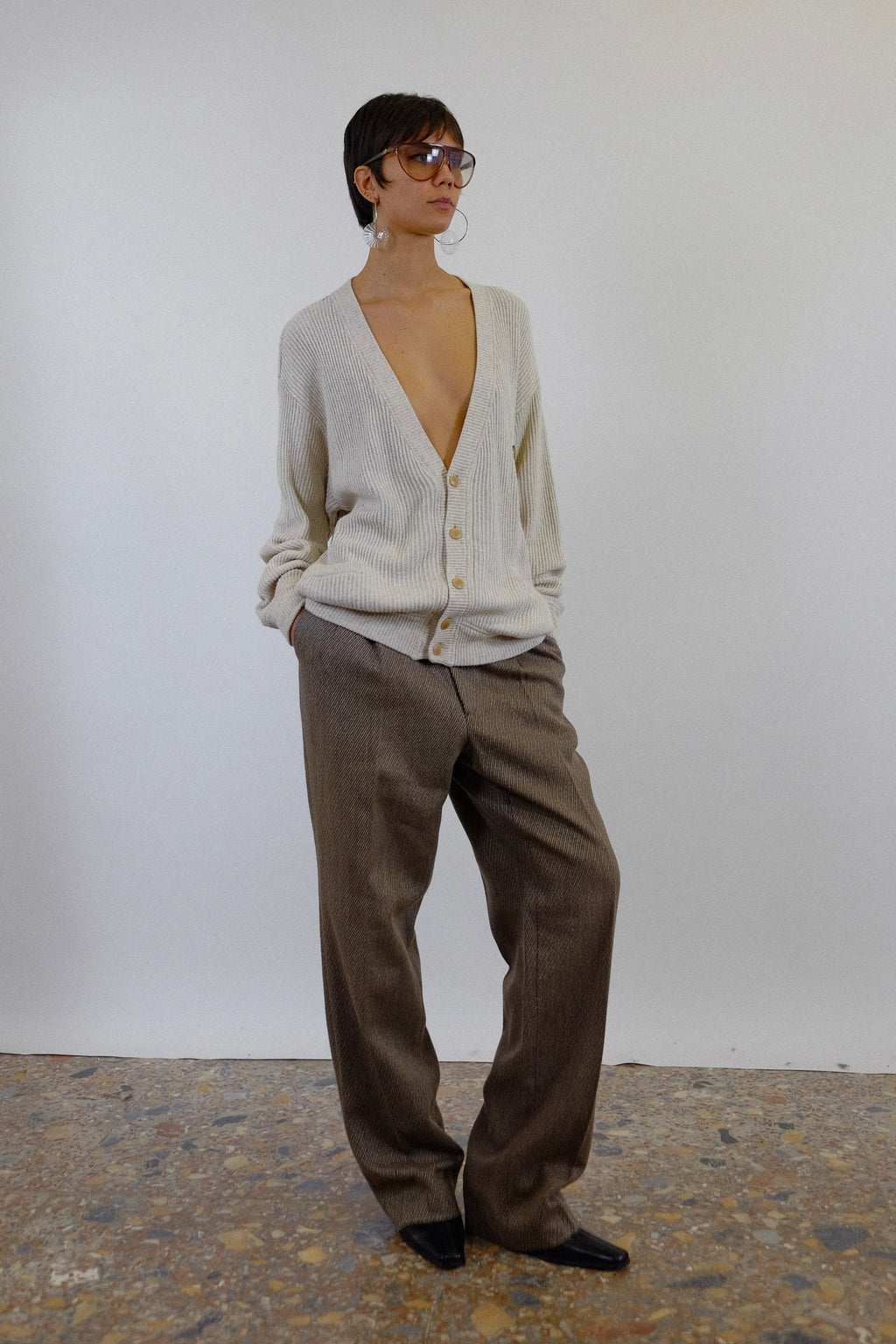 VALENTINO UOMO TAILORED TROUSERS IN BROWN