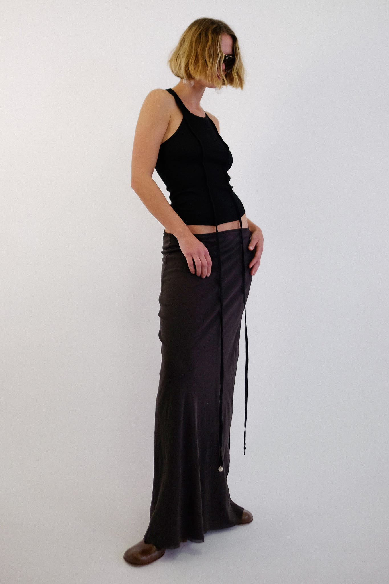 FUZZI DOUBLE MESH MAXI SKIRT