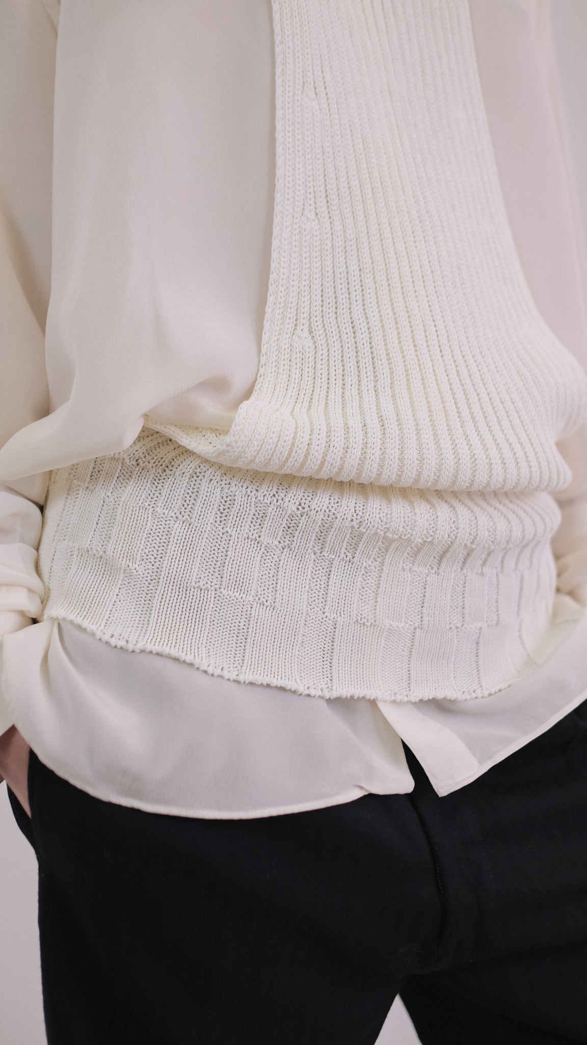 LIVIANA CONTI KNIT STRIP TANK TOP IN WHITE