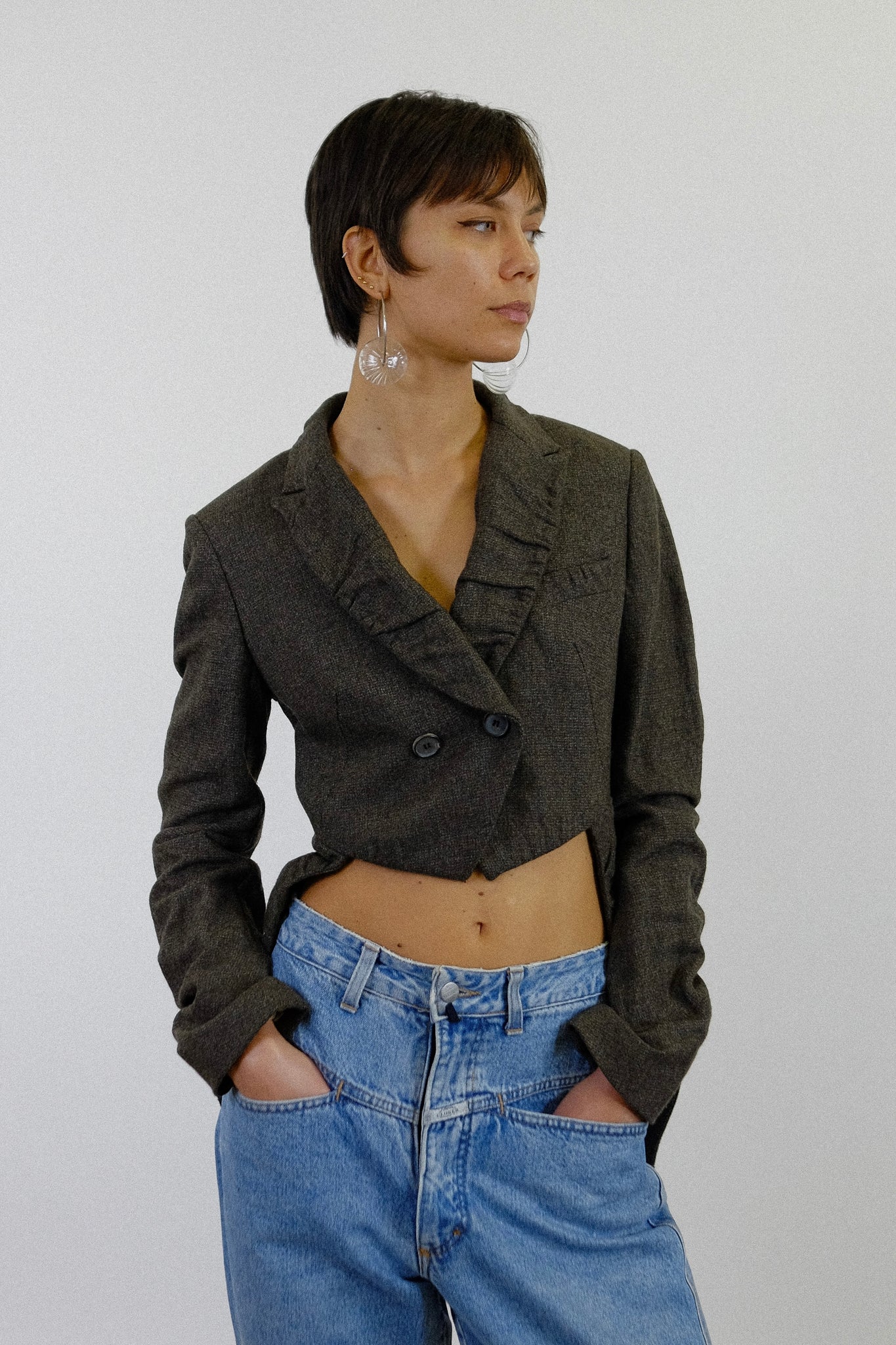 ALLSAINTS SPITALFIELDS FITTED TAILORED TAILCOAT IN LIGHT BROWN