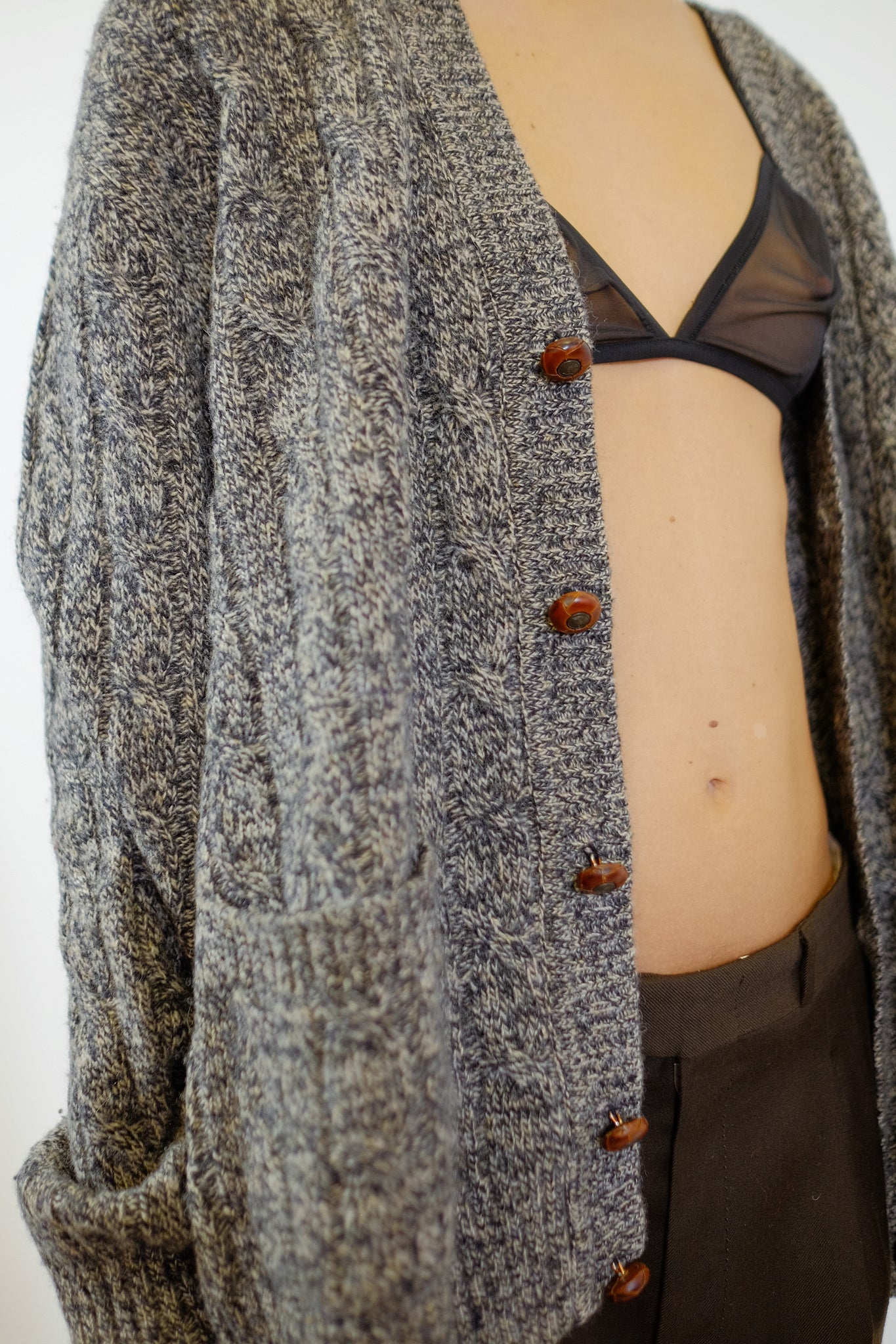 TRUSSARDI MELANGE CABLE KNIT IN