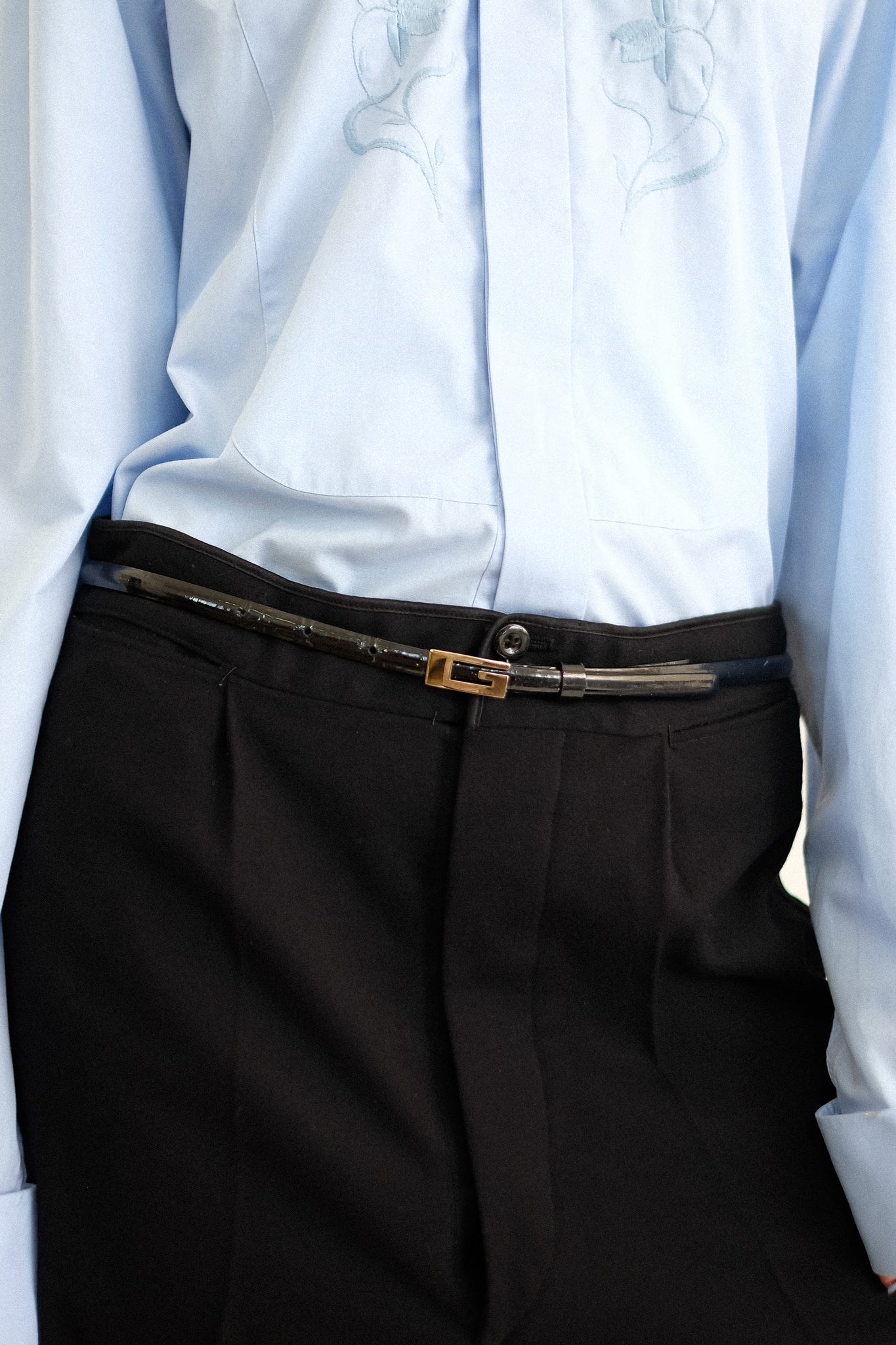 KENZO HOMME EMBROIDERED SHIRT IN BLUE