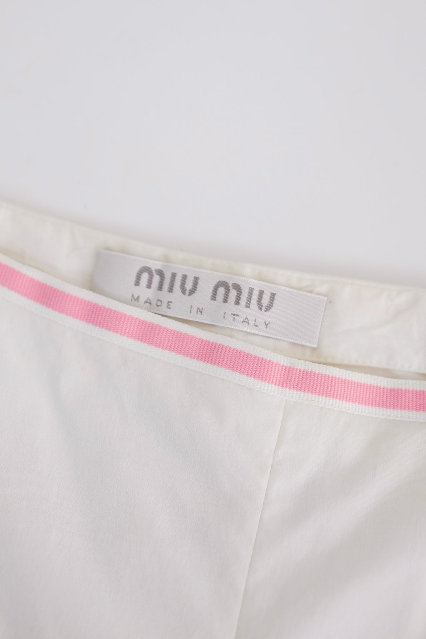 1990S MIU MIU SPORT SHORTS IN WHITE COTTON