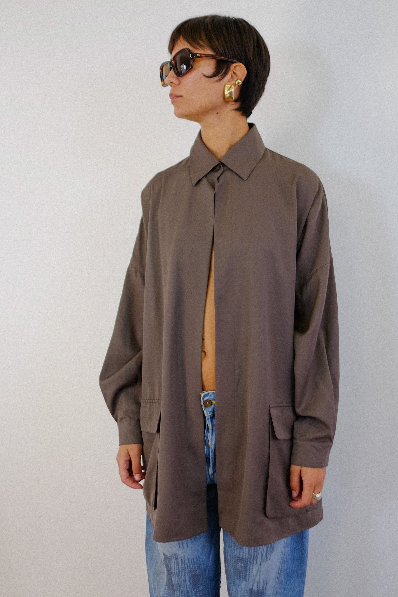 GENNY COVERUP IN DARK OLIVE WOOL