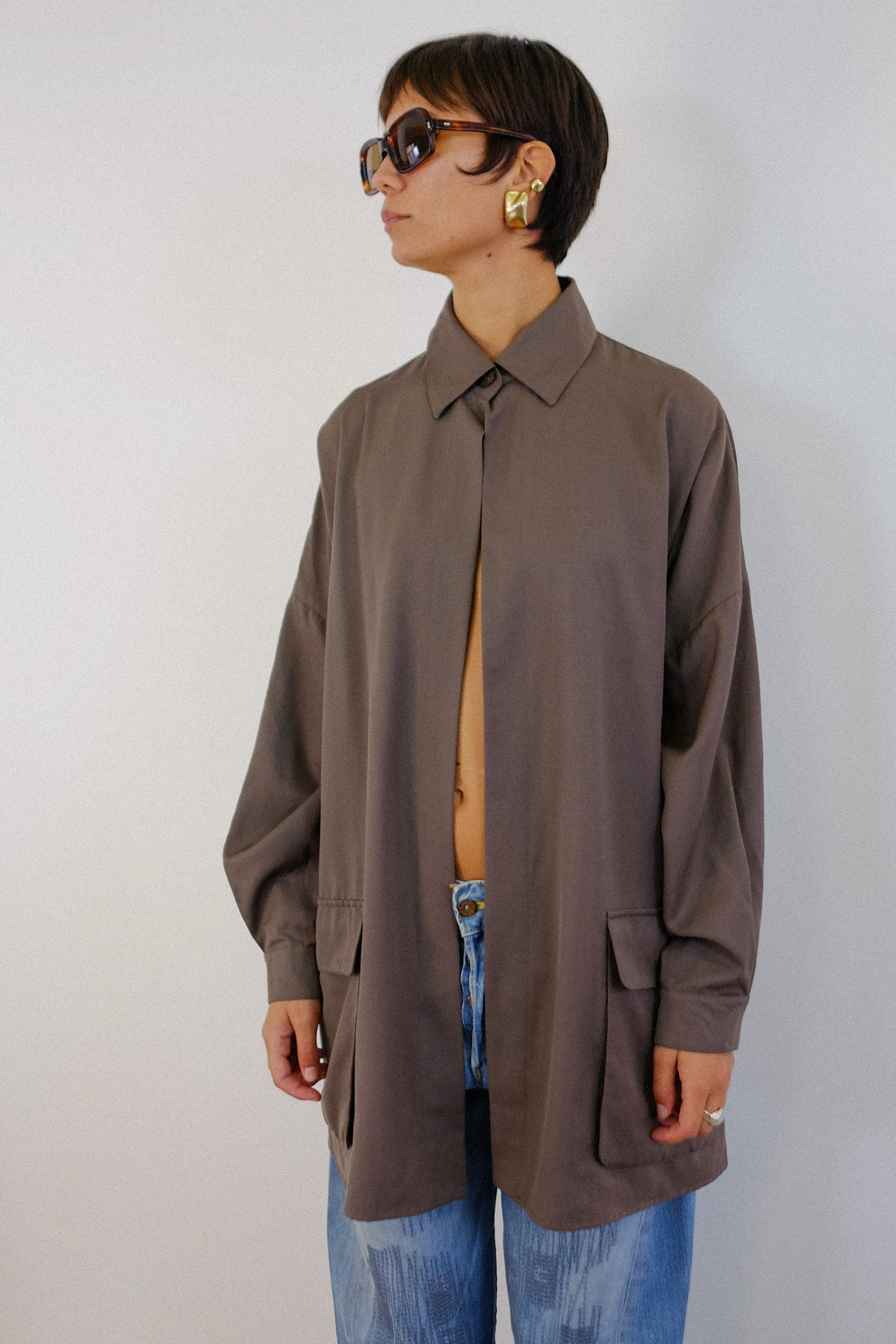 GENNY COVERUP IN DARK OLIVE WOOL