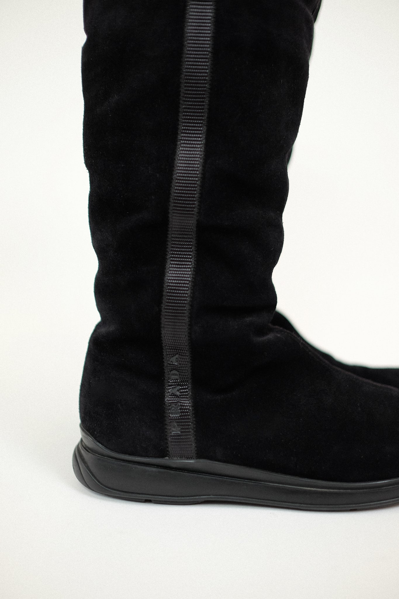 PRADA SPORT 2000 SUEDE BOOTS IN BLACK