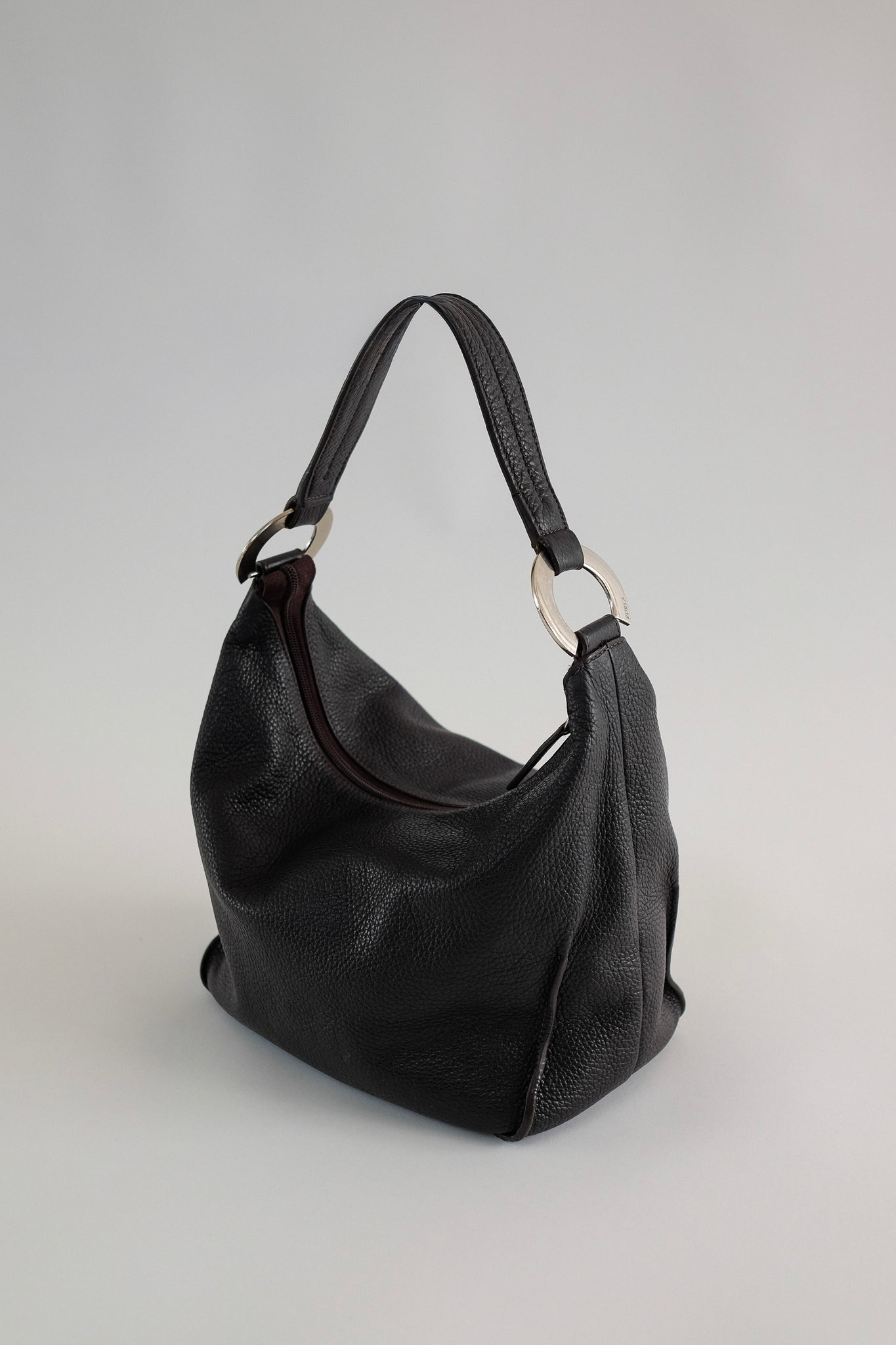 FURLA LEATHER BAG IN DEEP BROWN