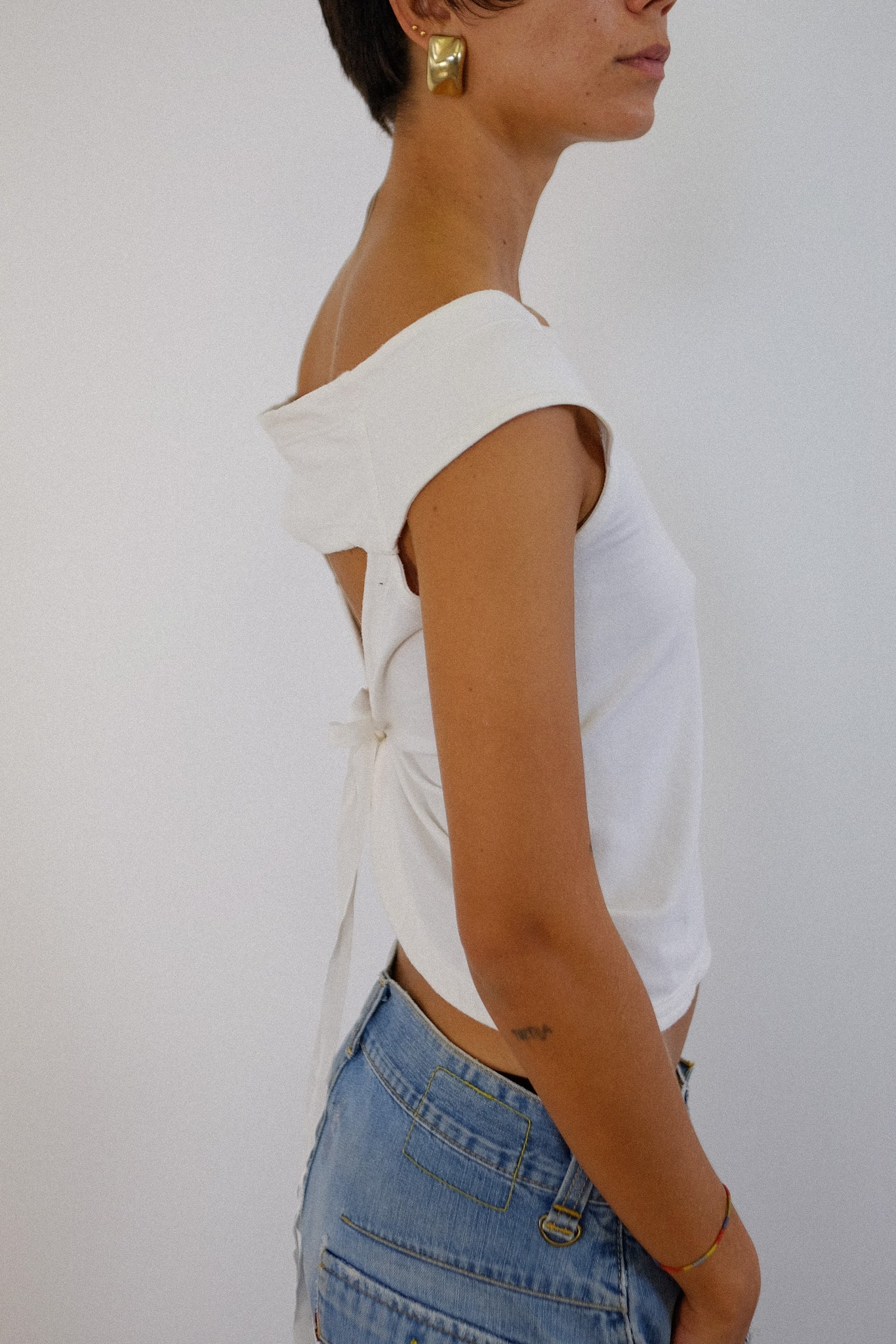 PHILOSOPHY BY ALBERTA FERRETTI OPEN BACK TOP IN WHITE